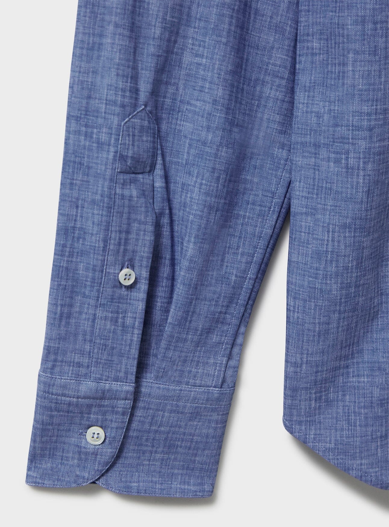 Recycled Italian Blue Slub Cut Away Comfort Shirt - Image 5