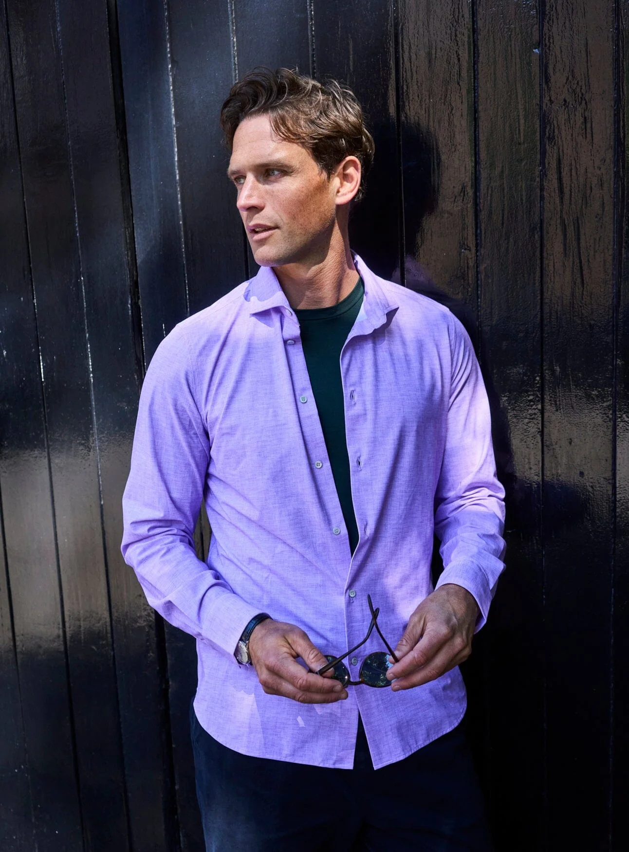 Recycled Italian Lilac Cut Away Comfort Shirt - Image 4