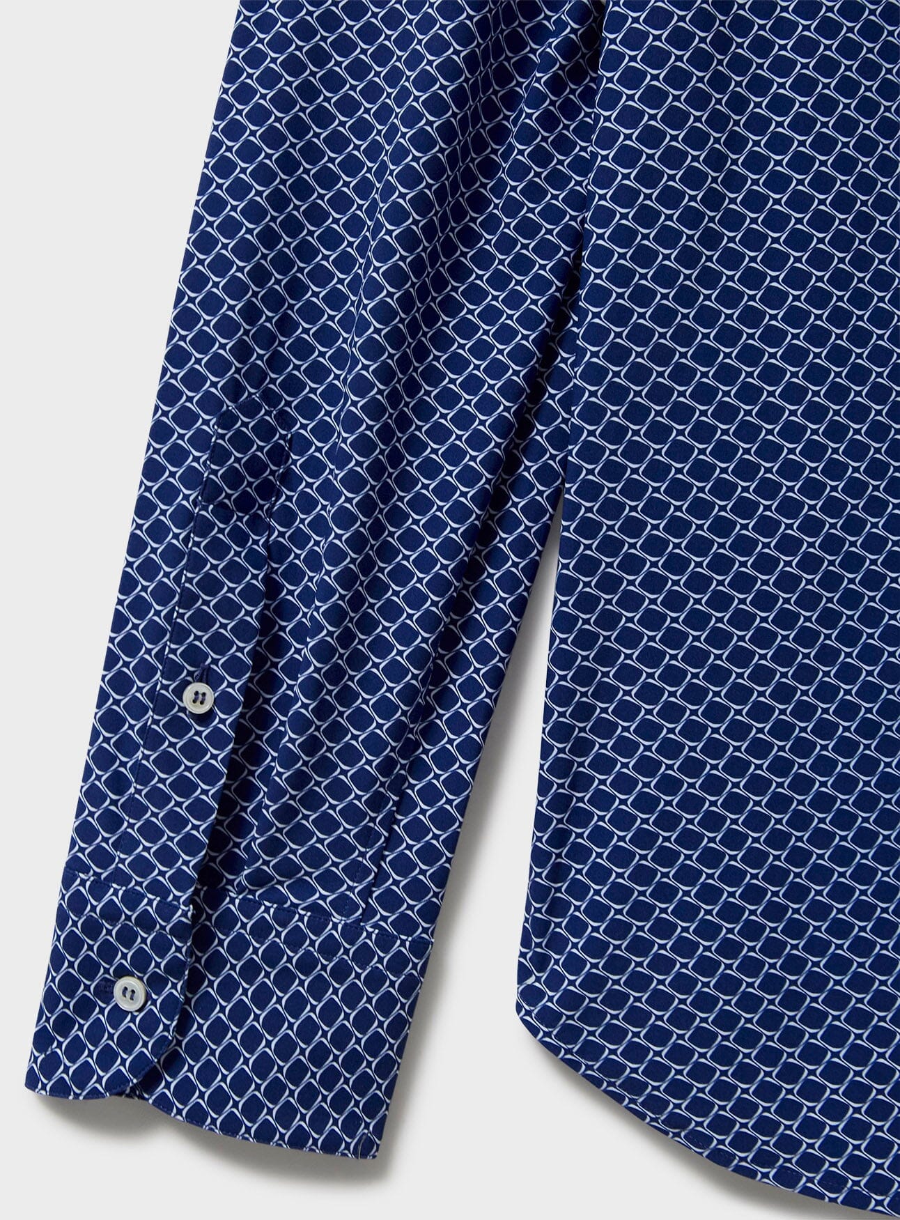 Recycled Italian Navy Square Cut Away Comfort Shirt - Image 3