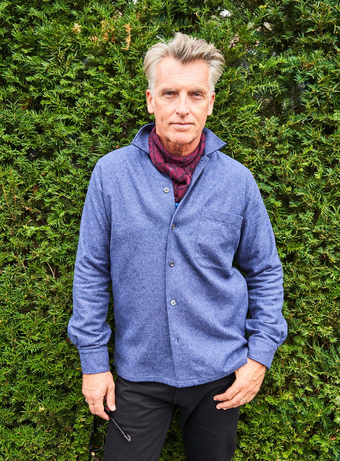 Recycled Cross Weave Spitalfields Blue Overshirt - Image 5