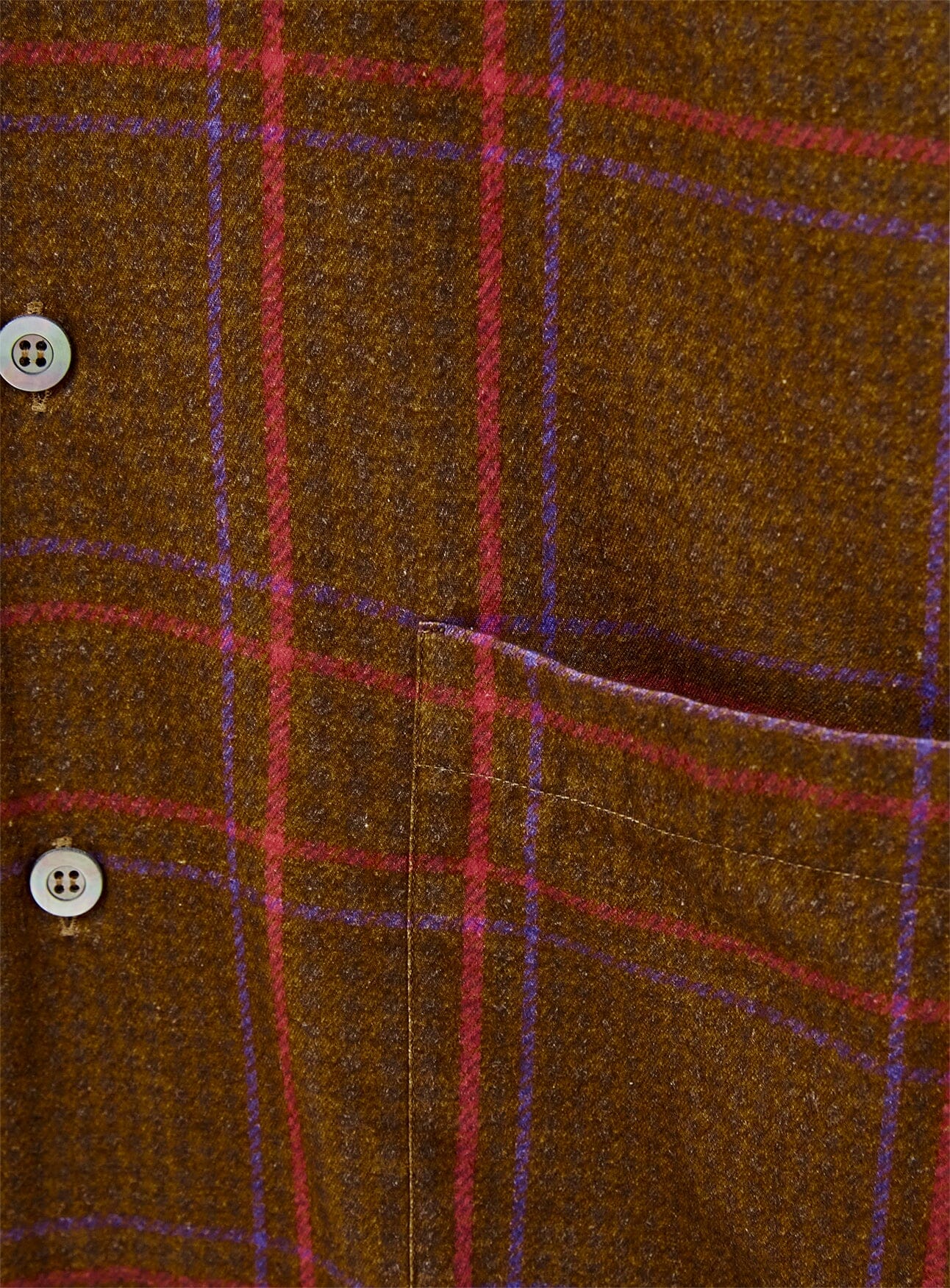 Recycled Flannel Chocolate Check Spitalfields Overshirt - Image 4