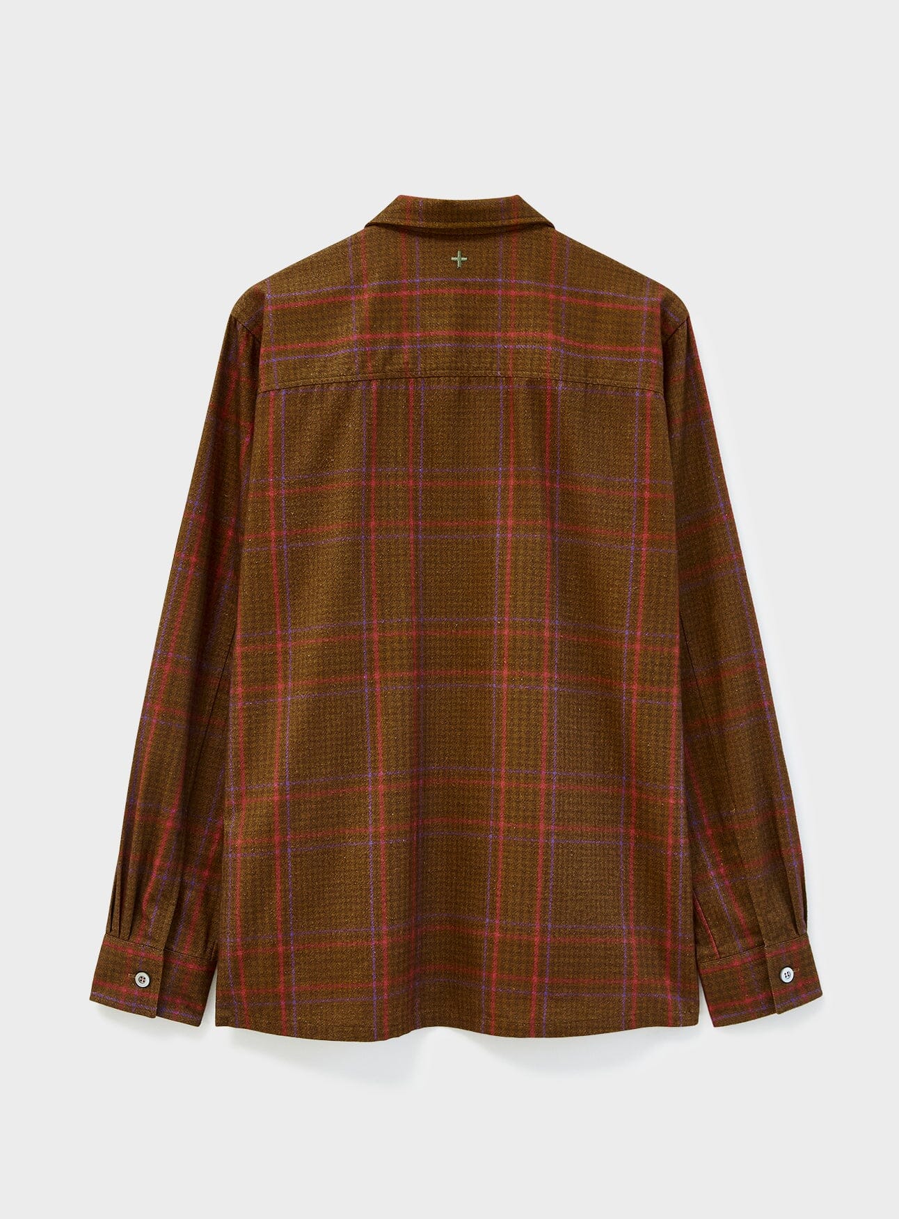 Recycled Flannel Chocolate Check Spitalfields Overshirt - Image 6