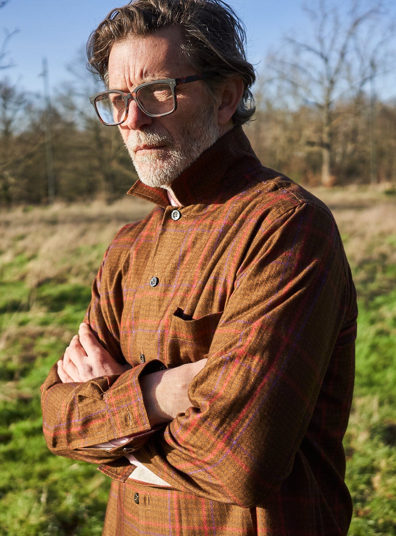 Recycled Flannel Chocolate Check Spitalfields Overshirt - Image 8