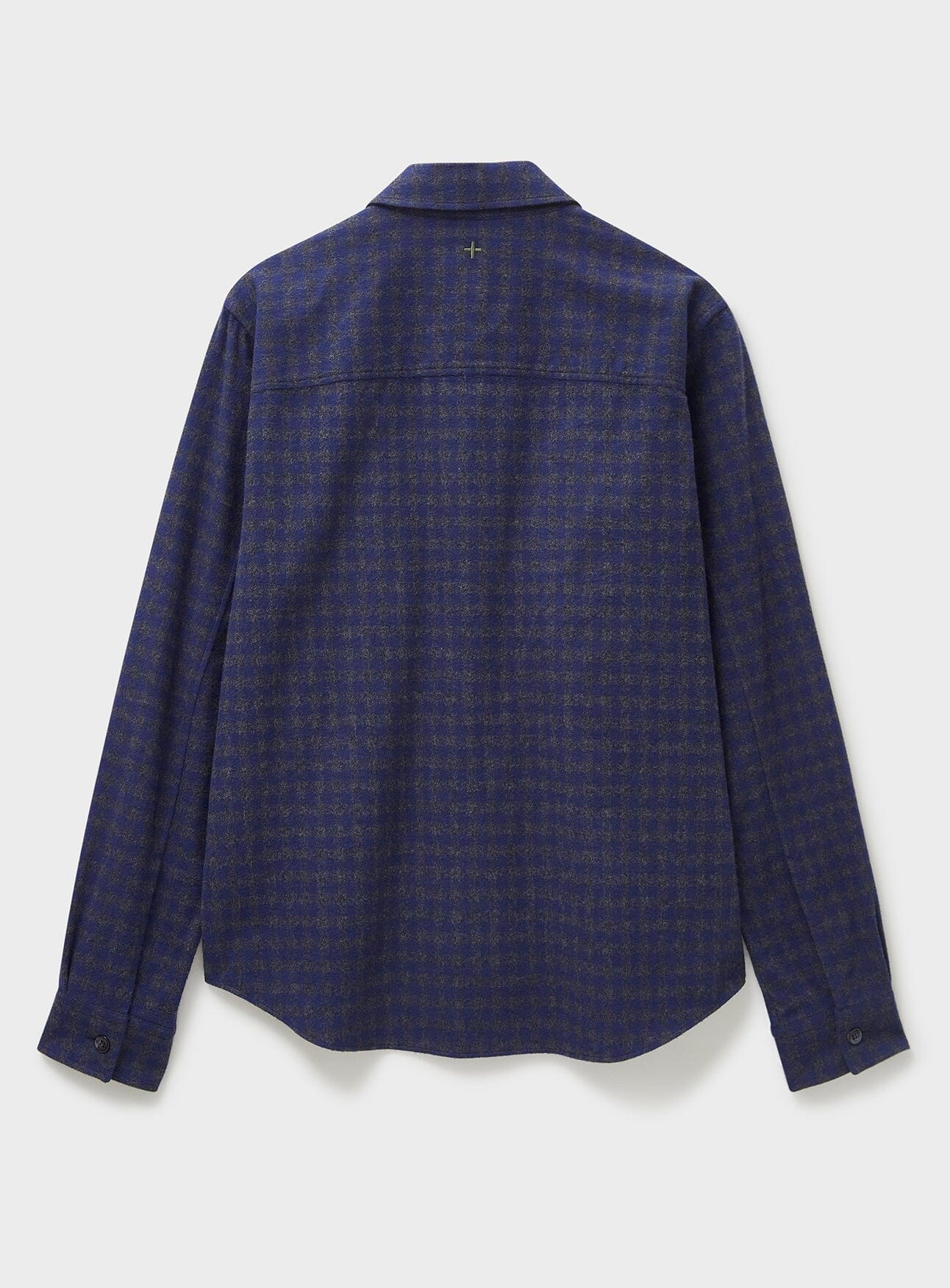 Recycled Italian Flannel Navy & Grey Check Double Pocket shirt - Image 3