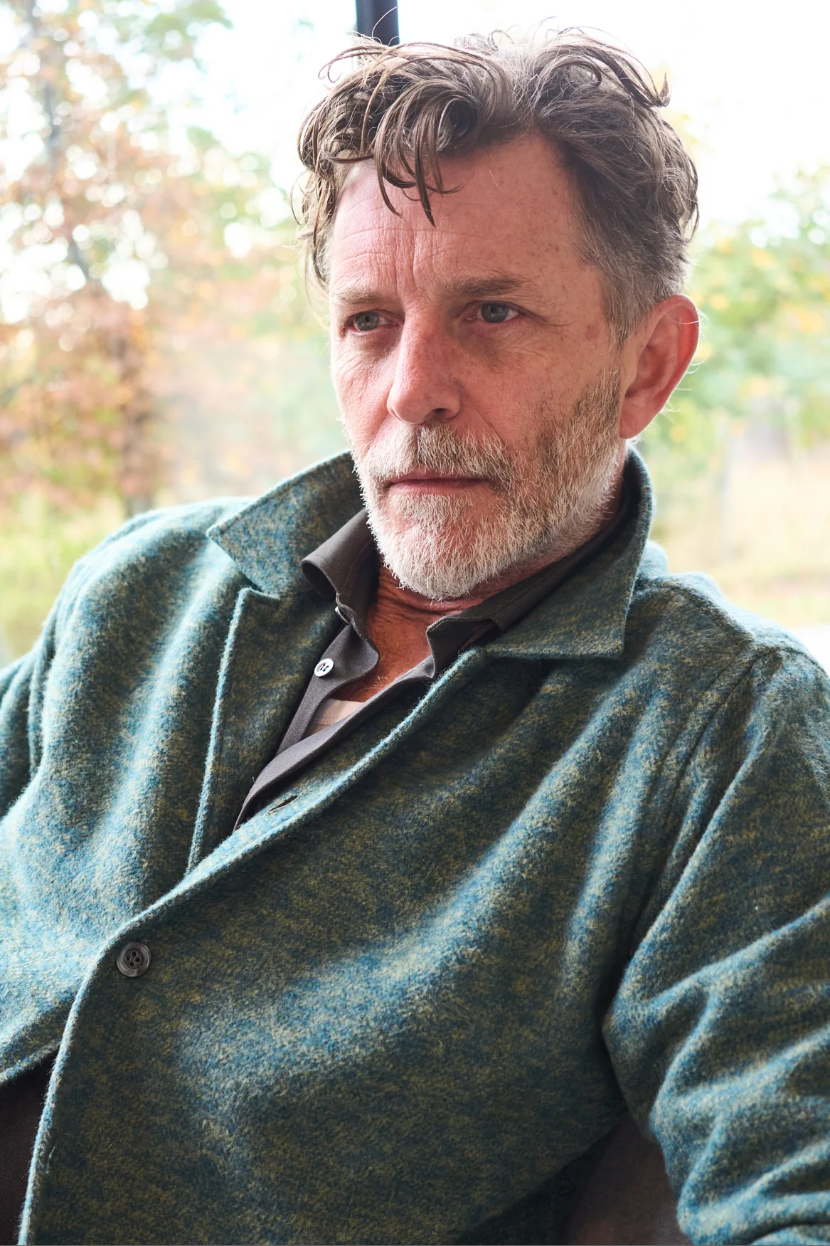 Heavy Recycled Flannel Green Bomber Jacket - Image 3