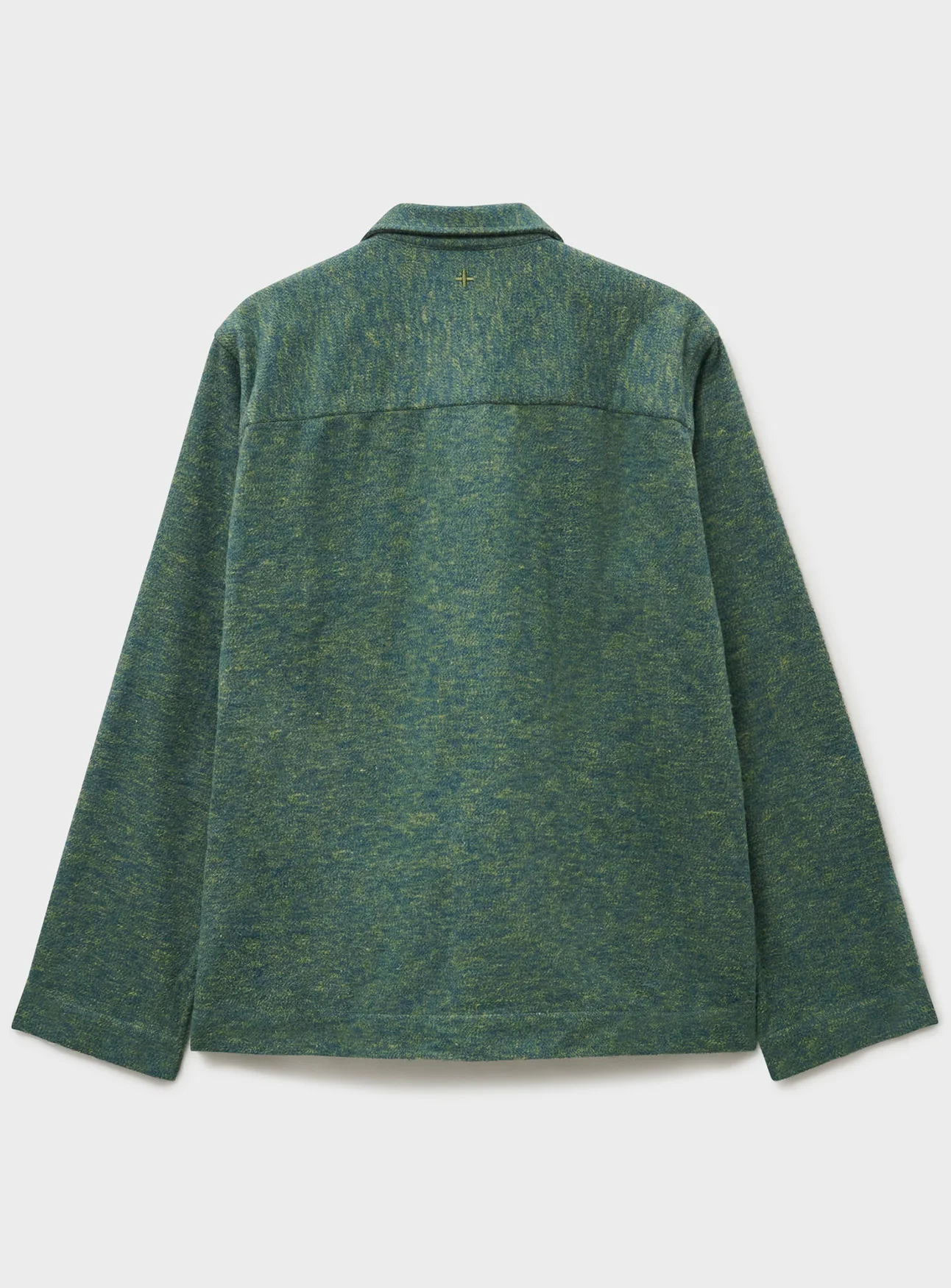 Heavy Recycled Flannel Green Bomber Jacket - Image 4