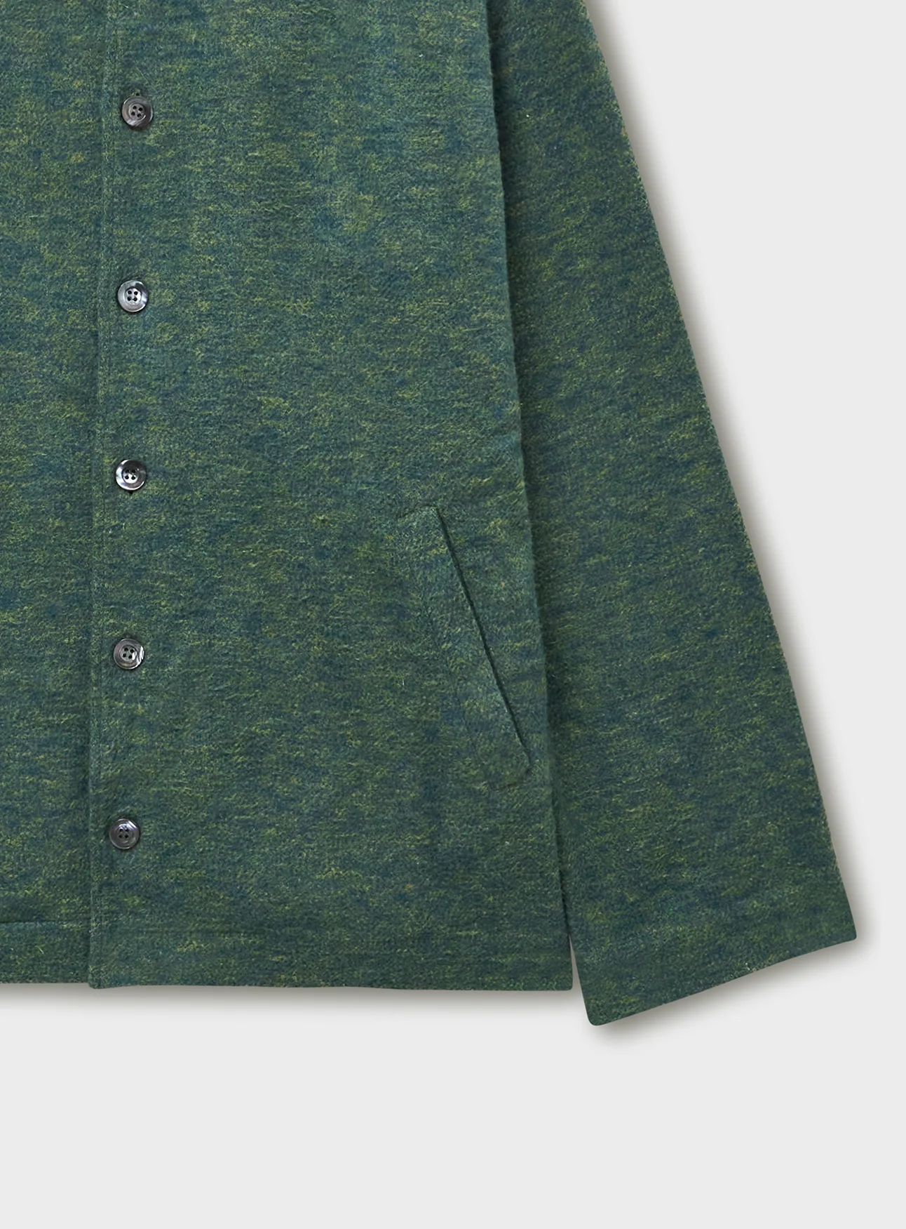 Heavy Recycled Flannel Green Bomber Jacket - Image 8