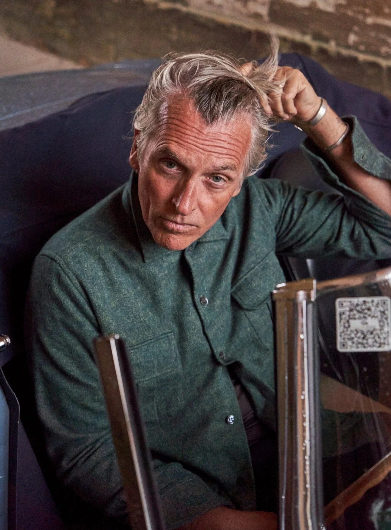 Heavy Recycled Soft Flannel Green Men's Overshirt - Image 10