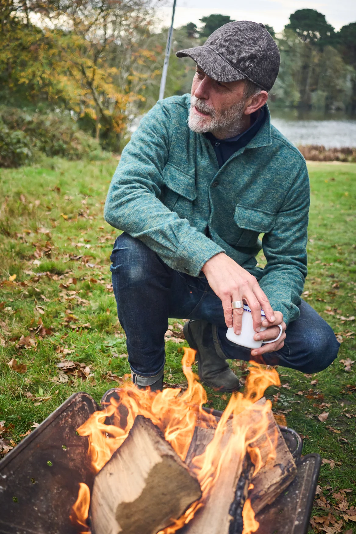 Heavy Recycled Soft Flannel Green Men's Overshirt - Image 5