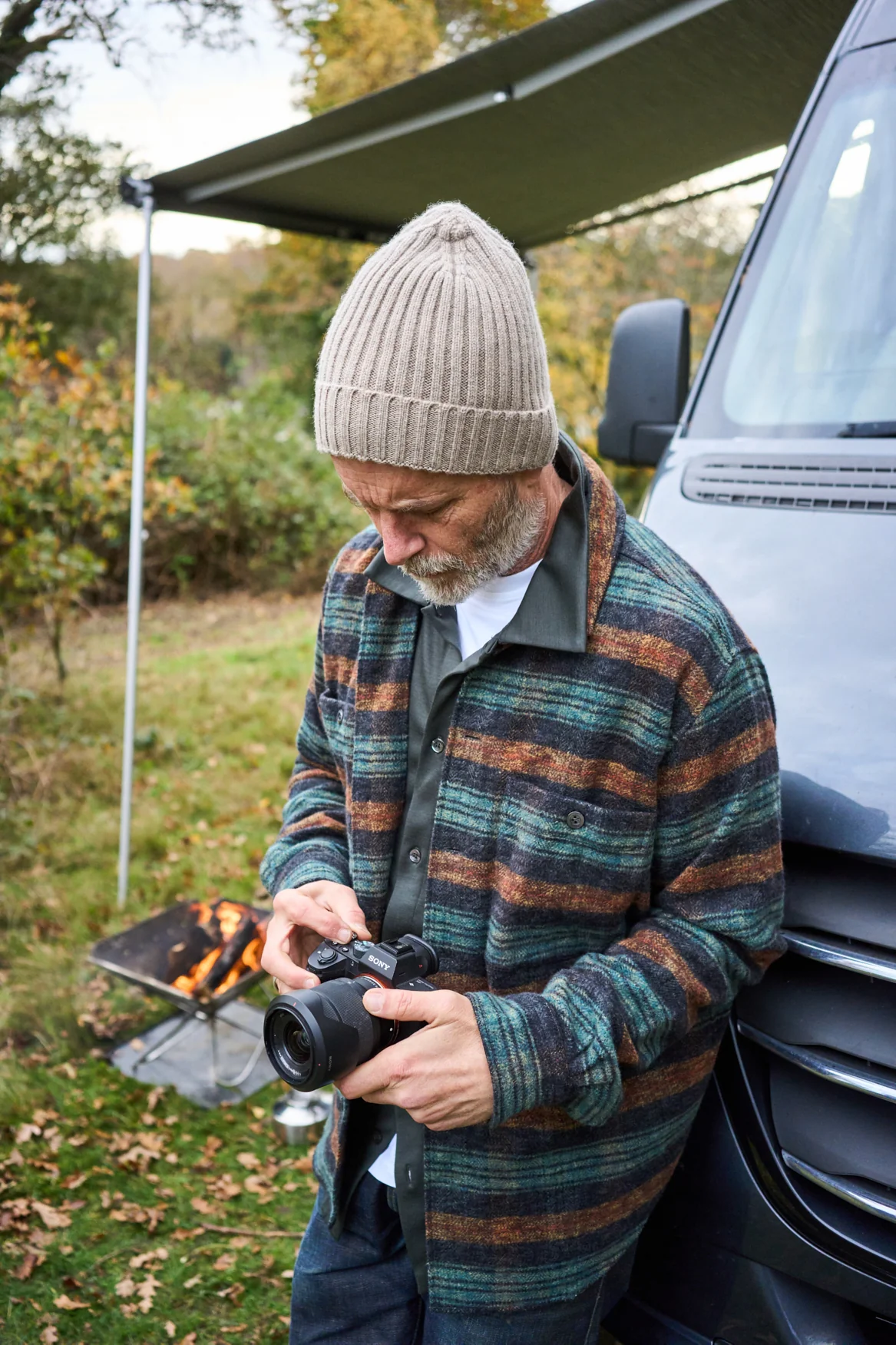 Cashmere Oatmeal Ribbed Beanie Hat - Image 4