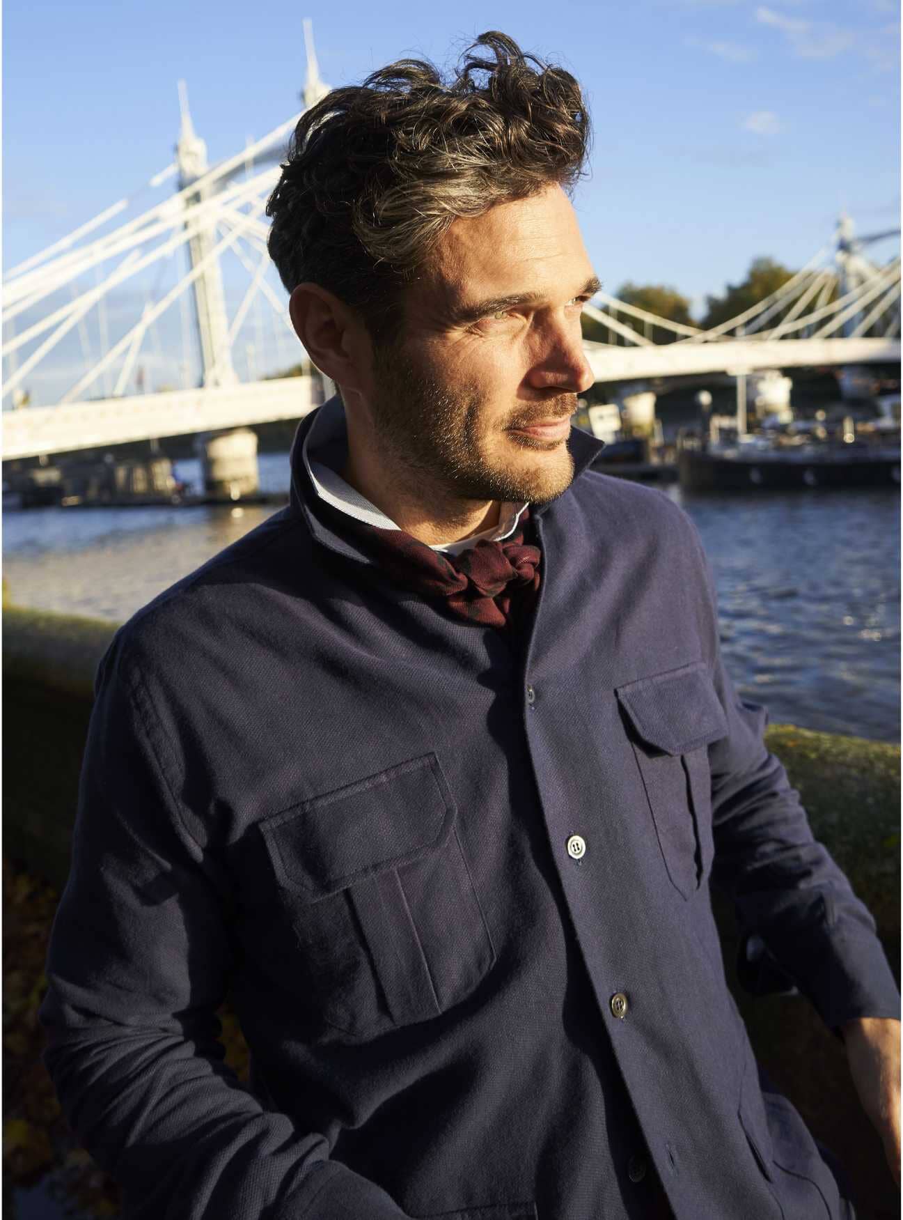 Italian Tencel Burgundy Border Scarf - Image 4