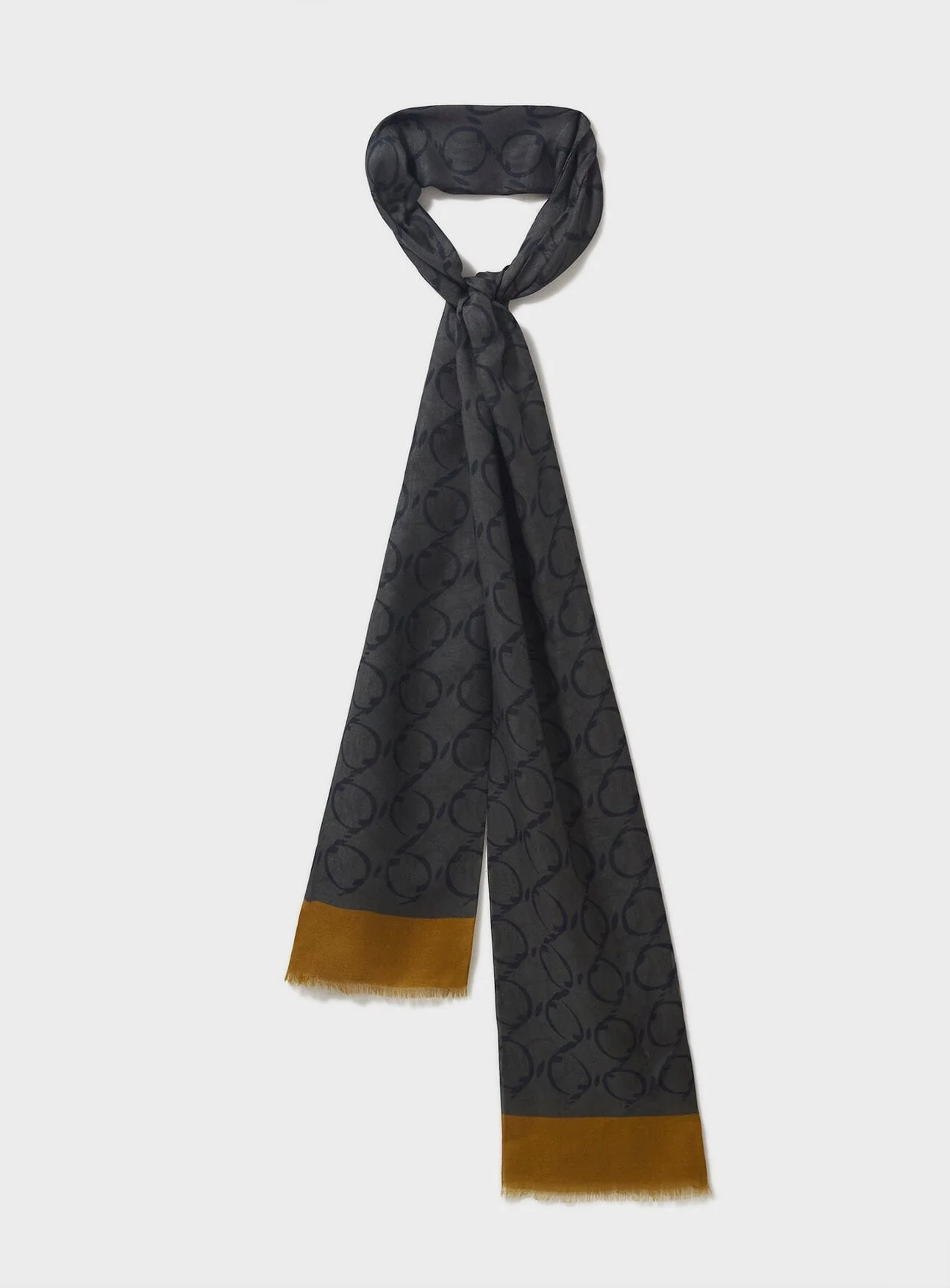 Italian Tencel Biodegradable Neem Green Border Scarf - Image 4