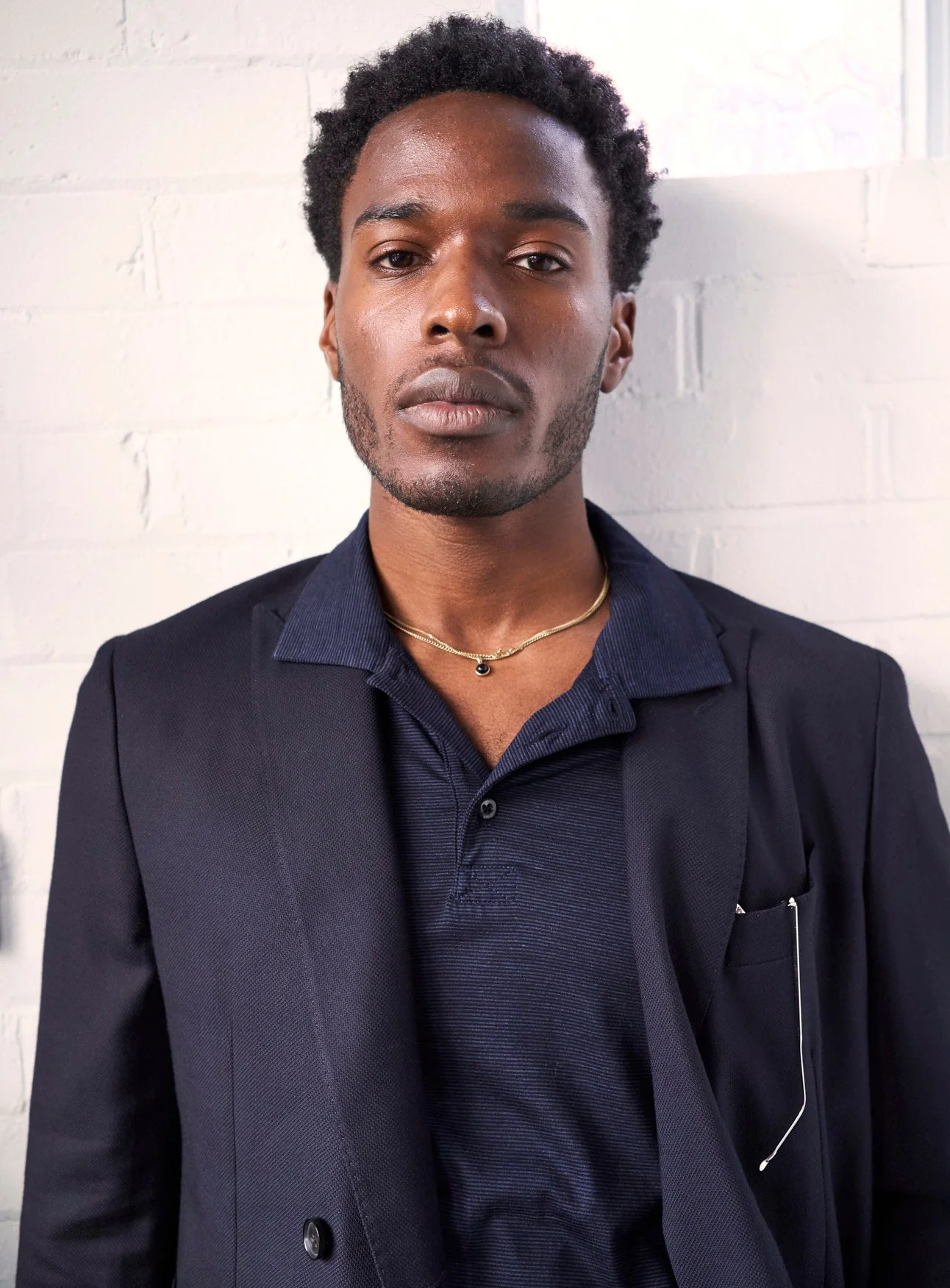 ZQ Merino 120s Super Fine Navy Stripe Long Sleeve Polo - Image 5