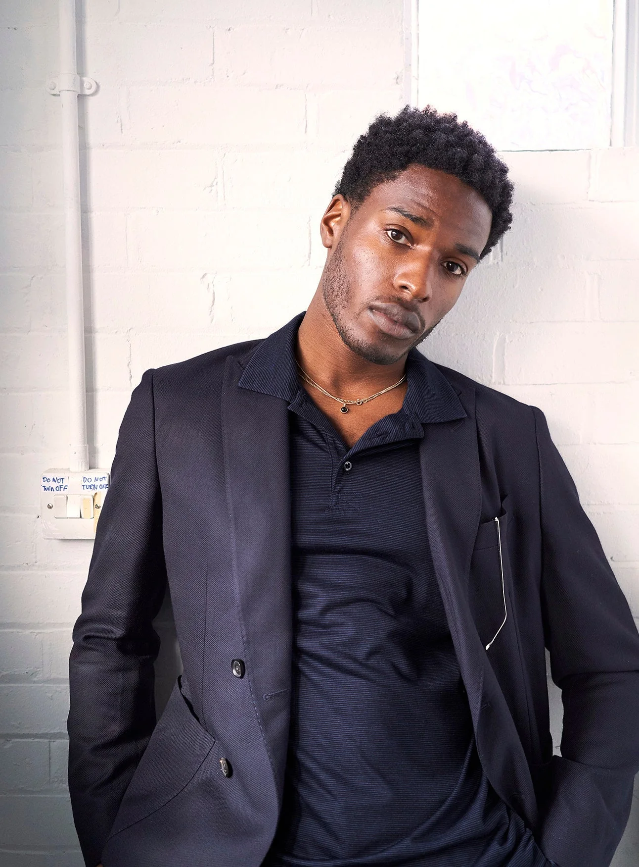 ZQ Merino 120s Super Fine Navy Stripe Long Sleeve Polo - Image 8