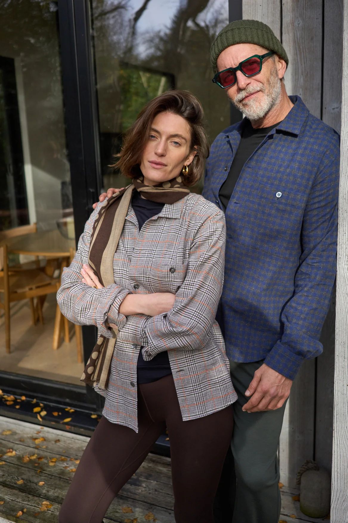 Recycled Double Faced Wool Oat Chocolate Spot Classic Scarf - Image 3