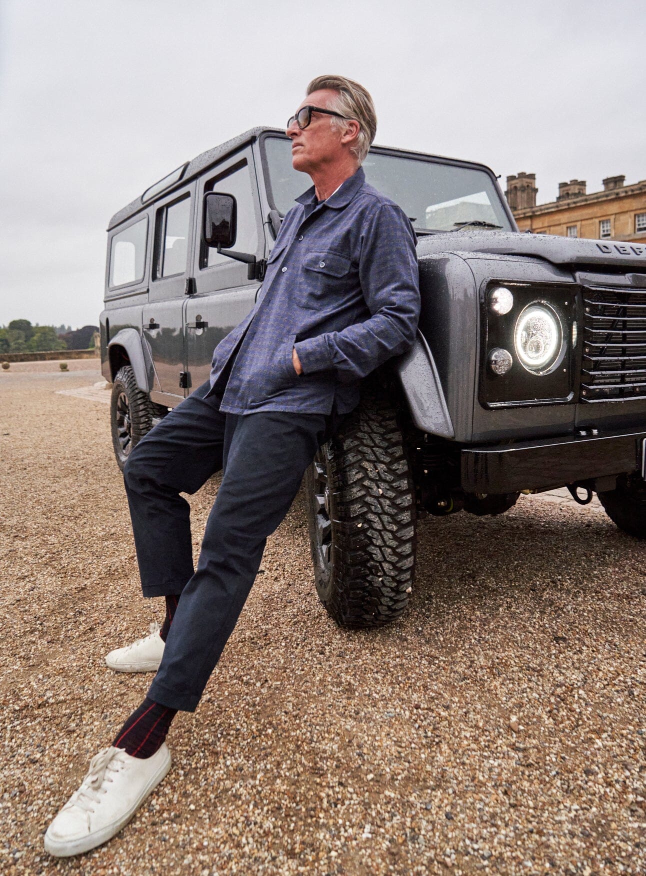 Organic Cotton stretch Navy Pleated Trouser - Image 11