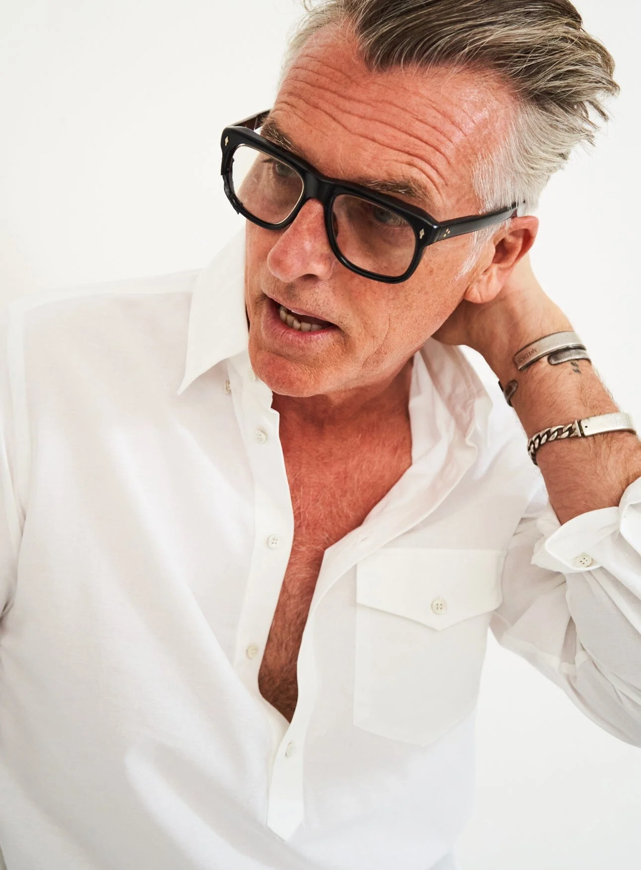 Recycled Italian White Oxford Modern Button-down Collar Popover Shirt - Image 6