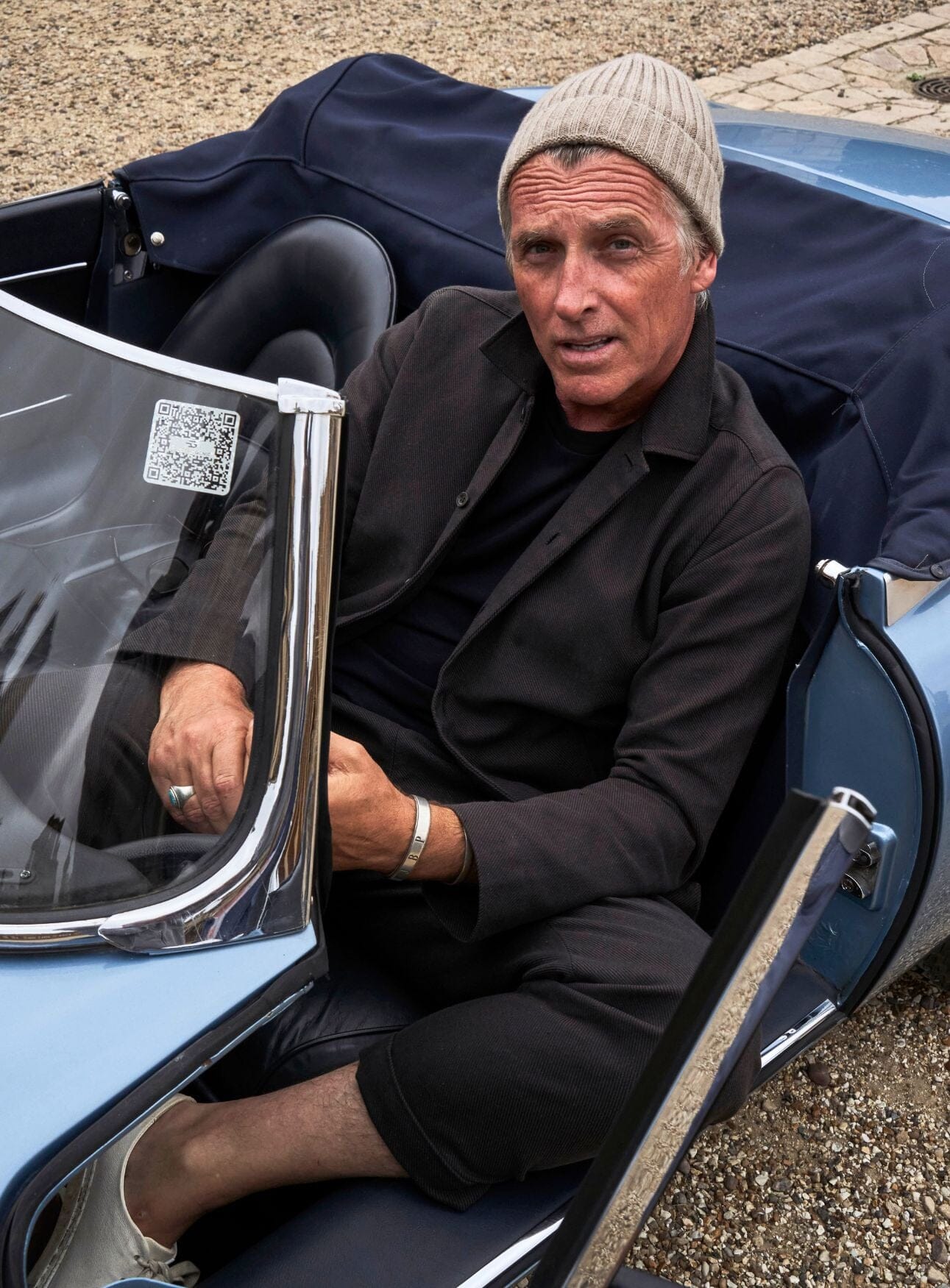 Cashmere Oatmeal Ribbed Beanie Hat - Image 5