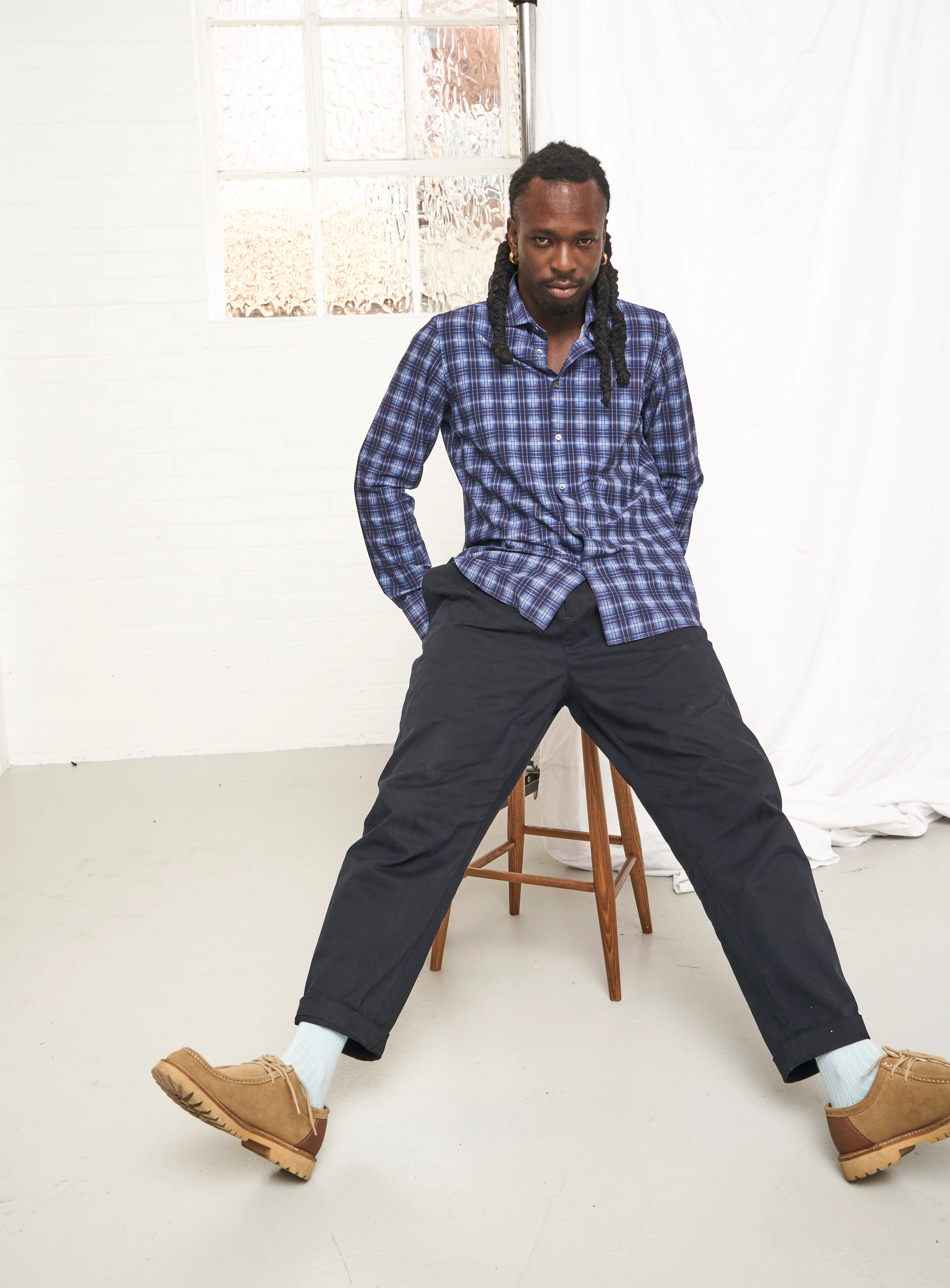 Recycled Italian Cernobbio Blue Cut Away Comfort Shirt - Image 7