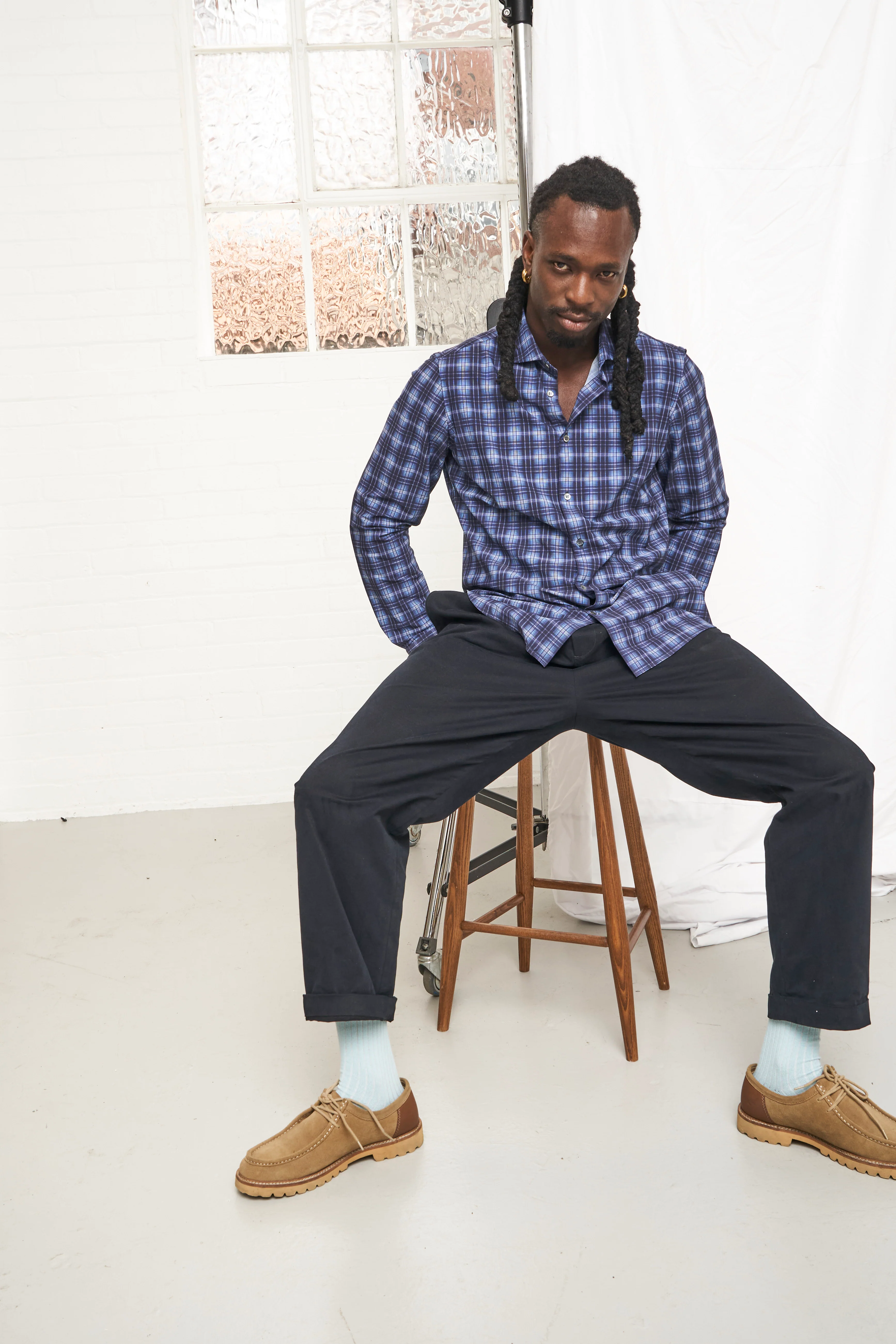 Recycled Italian Cernobbio Blue Cut Away Comfort Shirt - Image 8