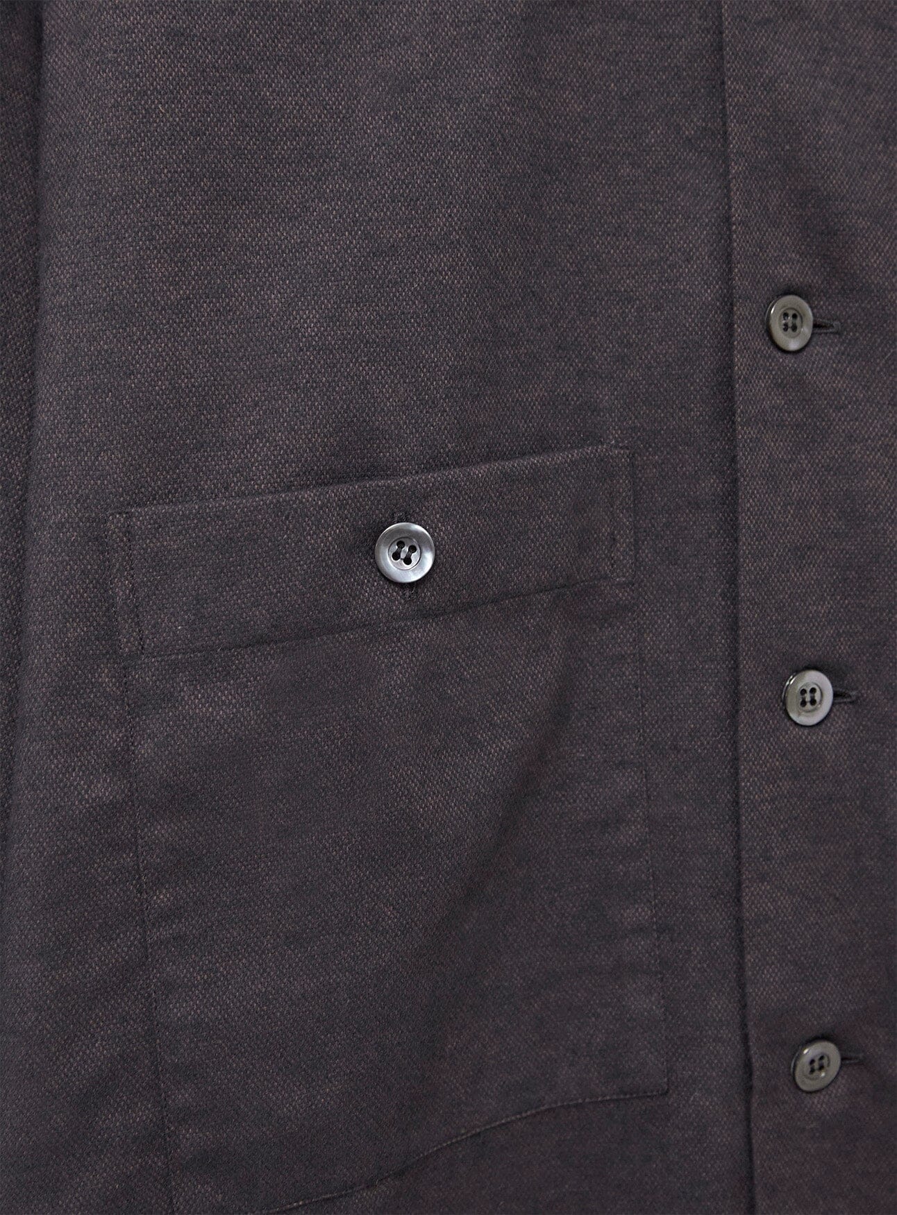 Recycled Italian Chocolate Flannel Double Pocket Overshirt - Image 7