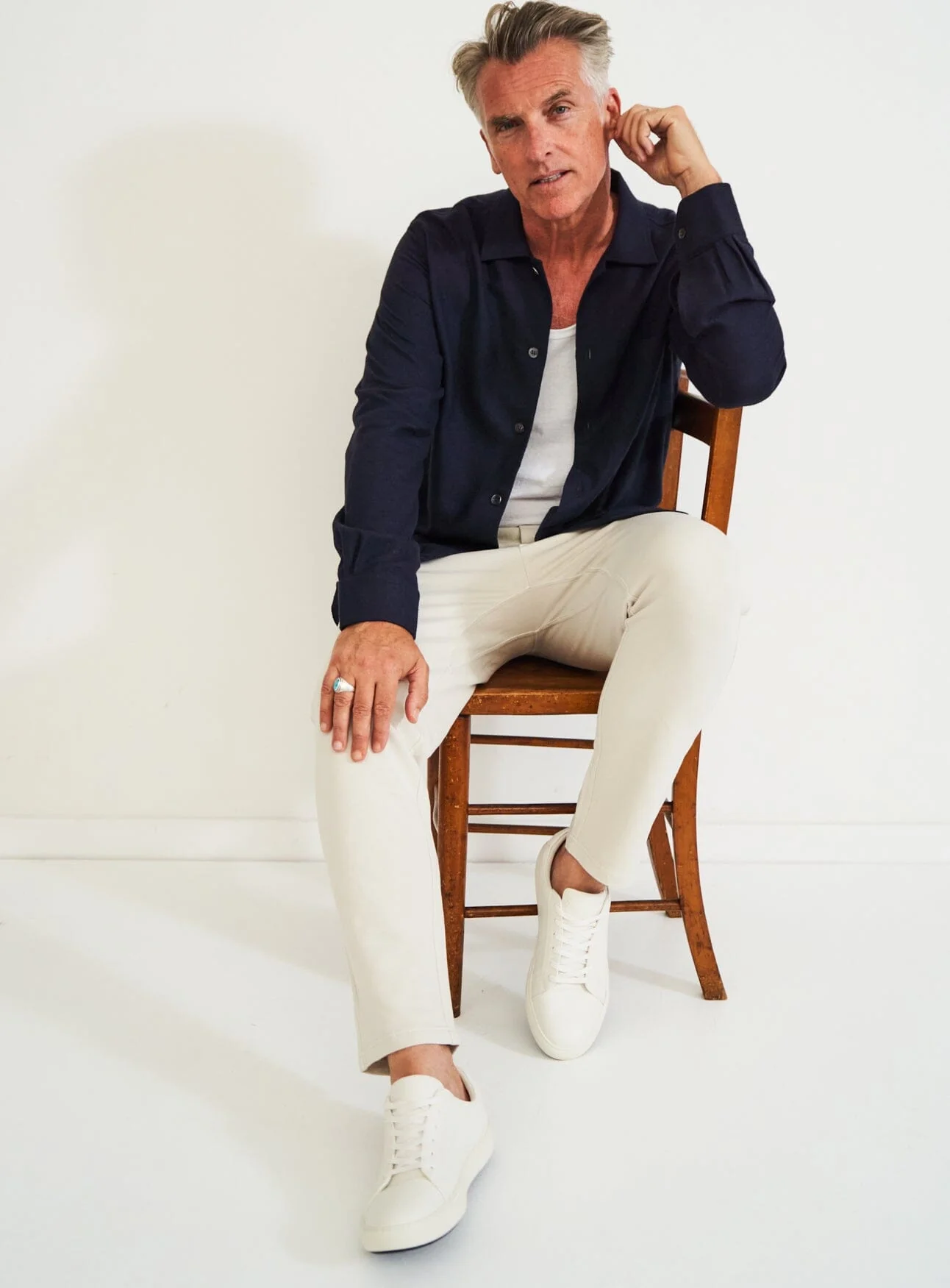 Recycled Italian Flannel Deep Navy Shirt Jacket - Image 3