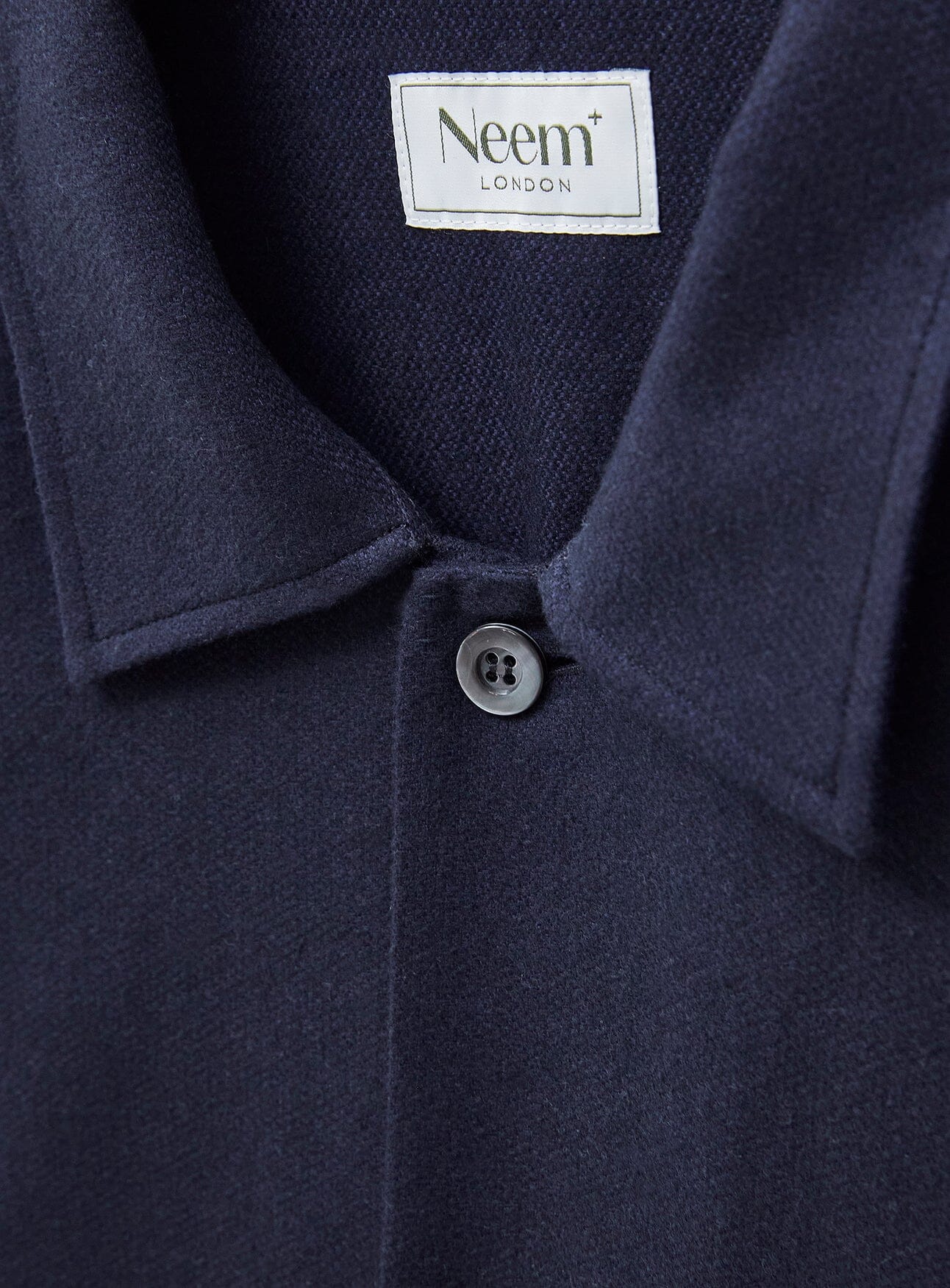 Recycled Italian Flannel Deep Navy Shirt Jacket - Image 4