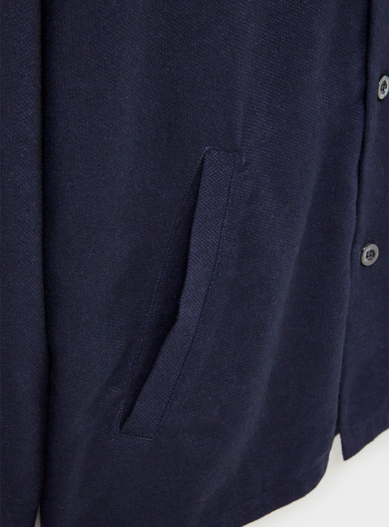 Recycled Italian Flannel Deep Navy St James Overshirt - Image 6