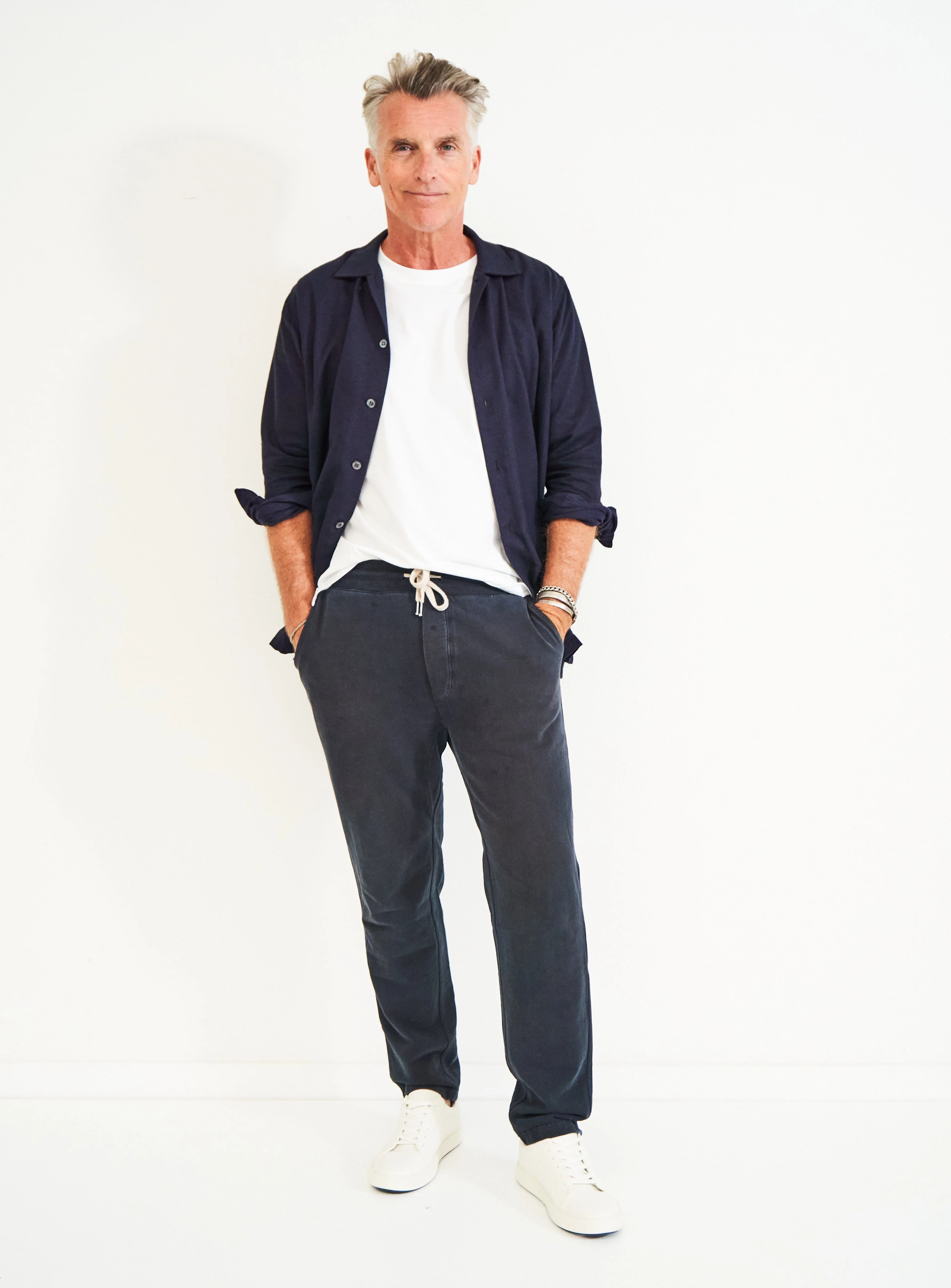 Recycled Italian Flannel Deep Navy St James Overshirt - Image 7