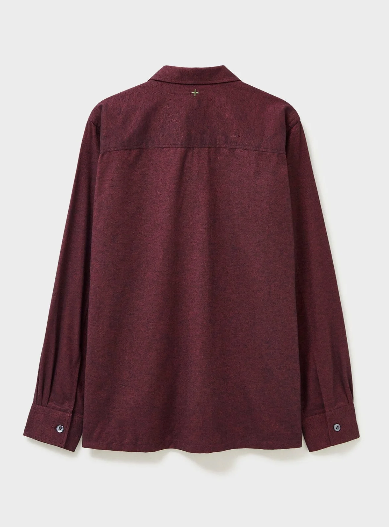 Recycled Italian Flannel Deep Red Overshirt - Image 4