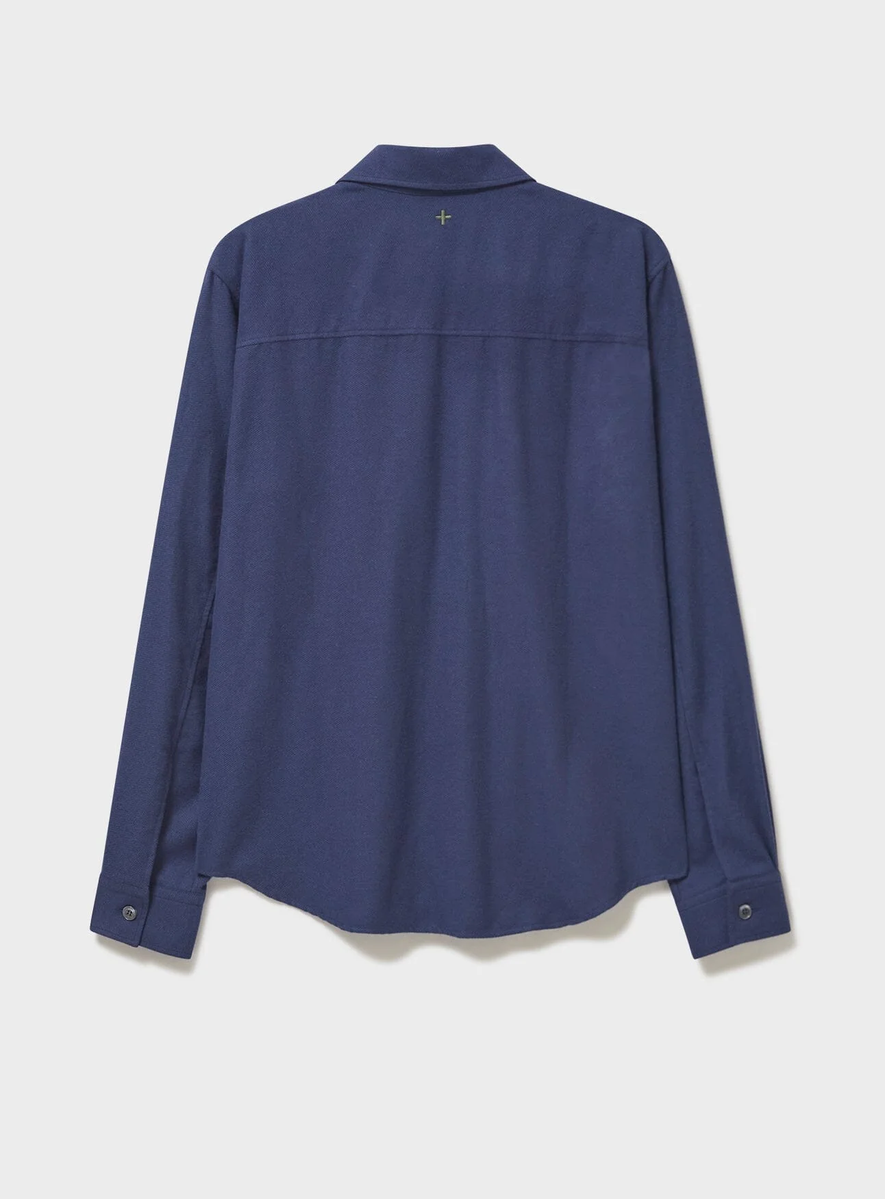 Recycled Italian Navy Flannel Double Pocket Shirt - Image 3