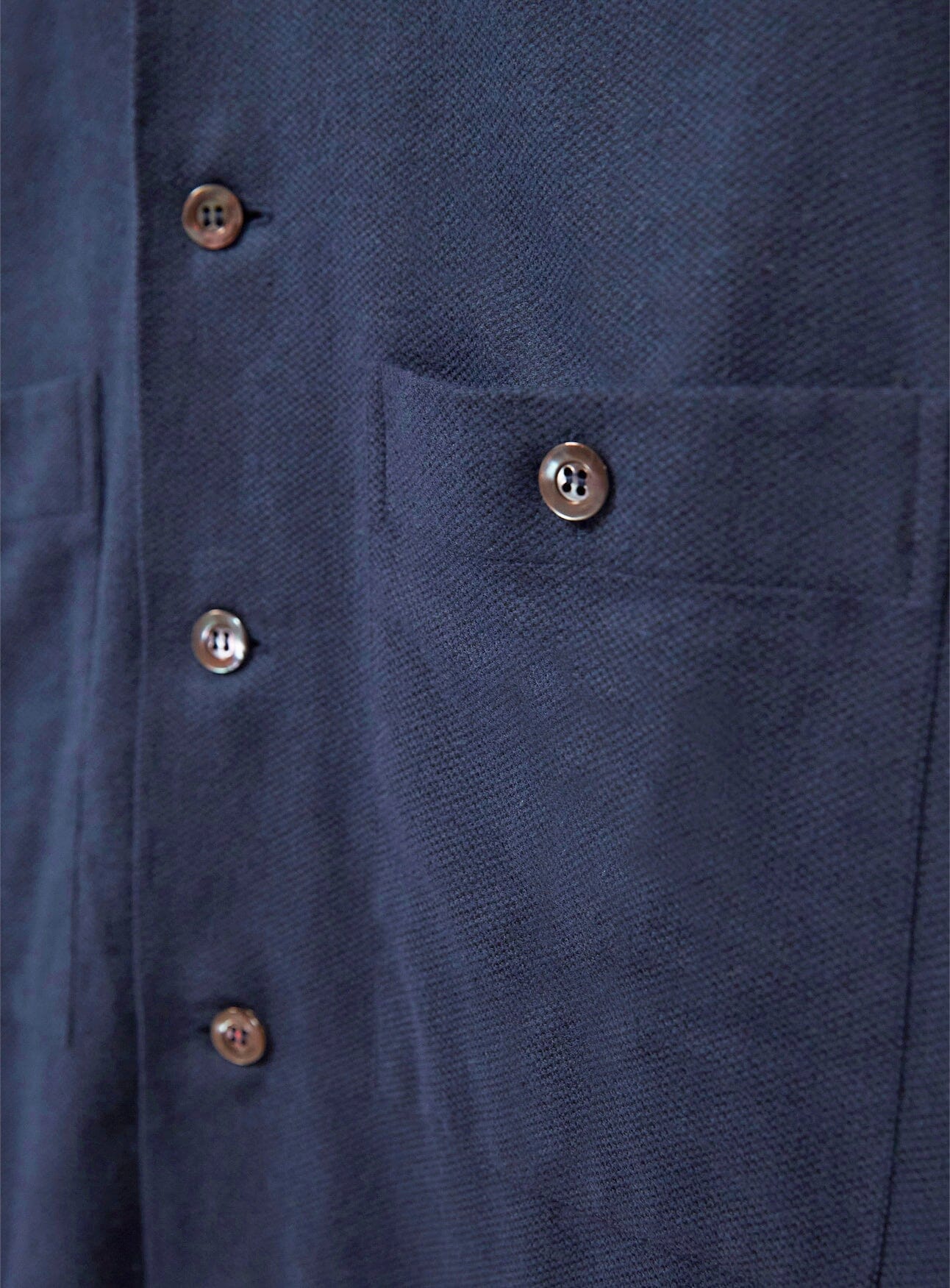 Recycled Italian Navy Flannel Double Pocket Shirt - Image 5