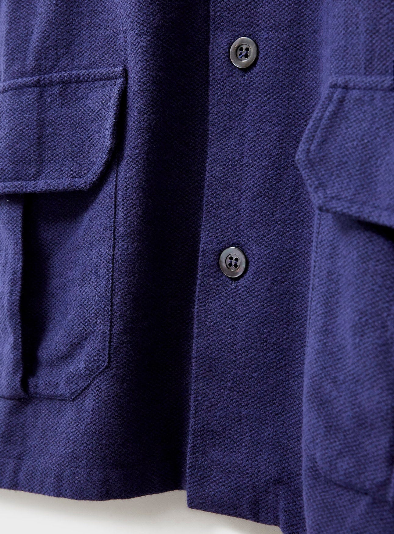 Recycled Italian Navy Flannel Overshirt - Image 3
