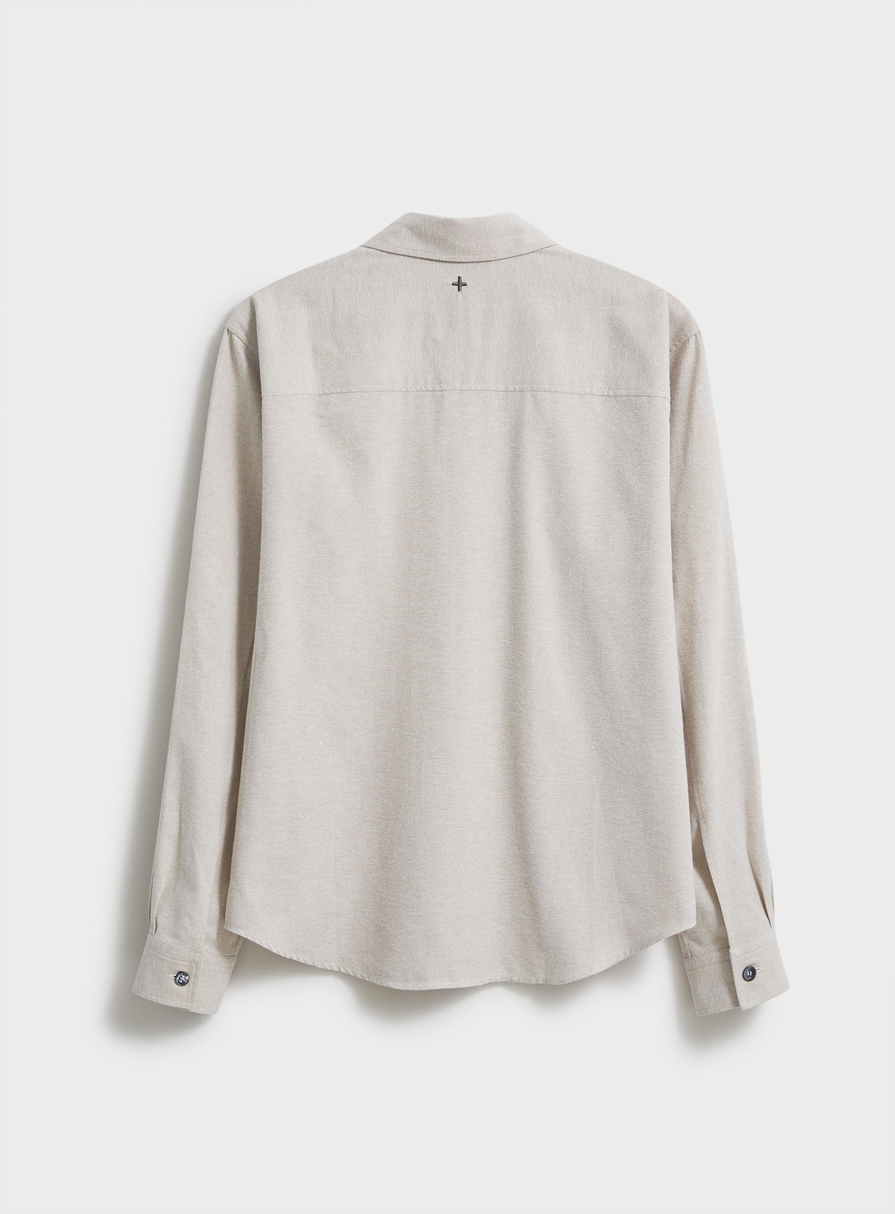 Recycled Italian Flannel Oatmeal Double Pocket Shirt - Image 5