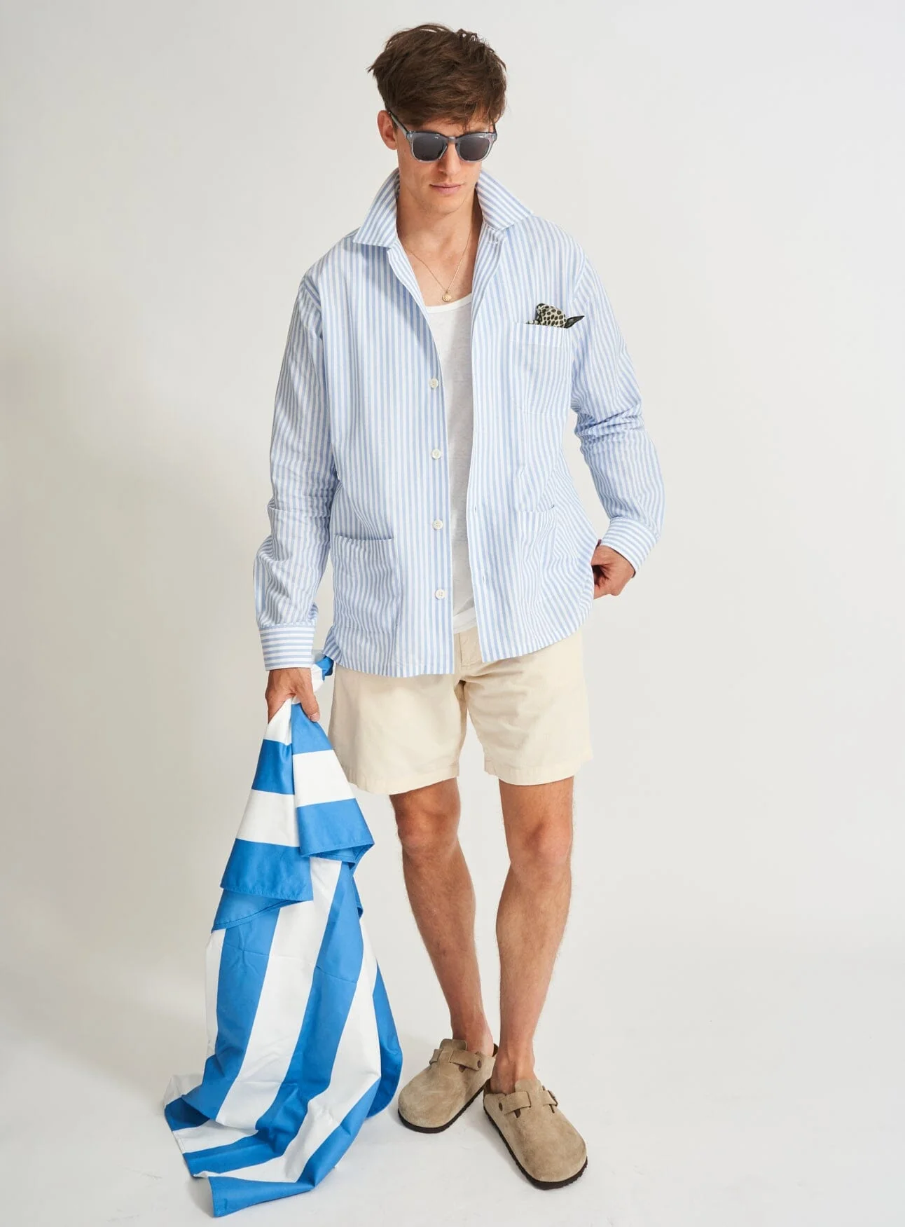 Recycled Italian Sky Bengal Shirt Jacket - Image 10