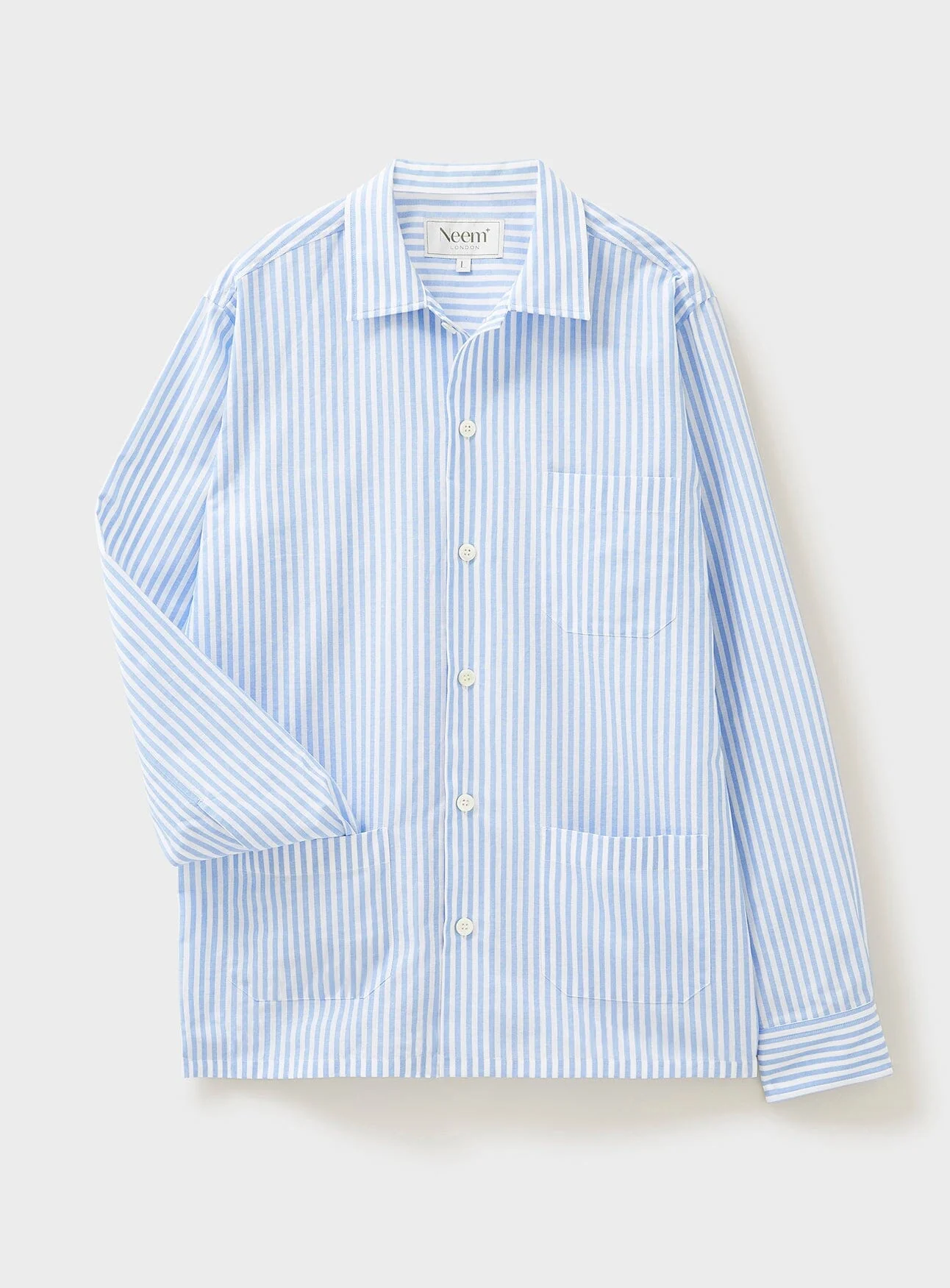 Recycled Italian Sky Bengal Shirt Jacket - Image 3