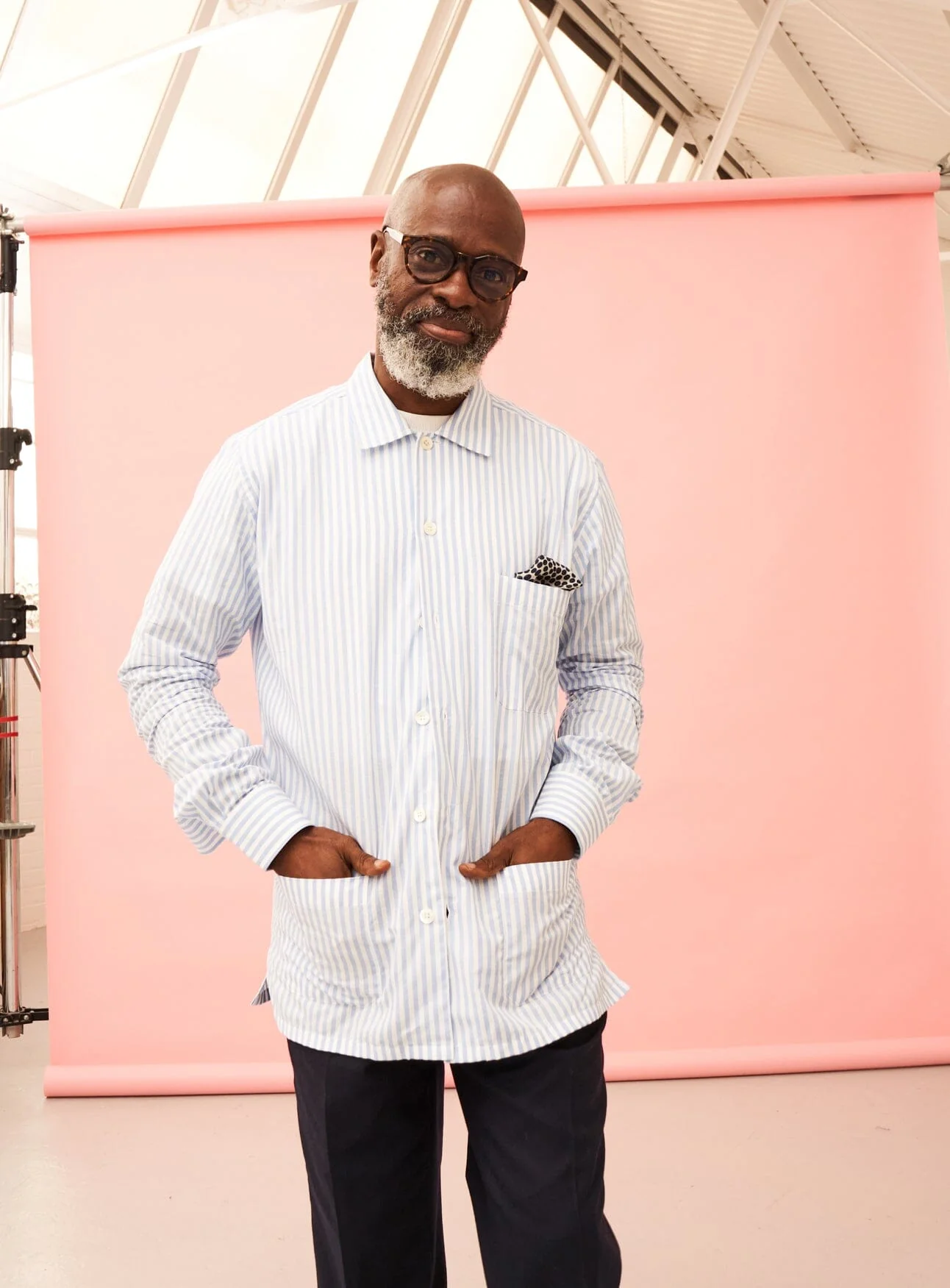 Recycled Italian Sky Bengal Shirt Jacket - Image 9