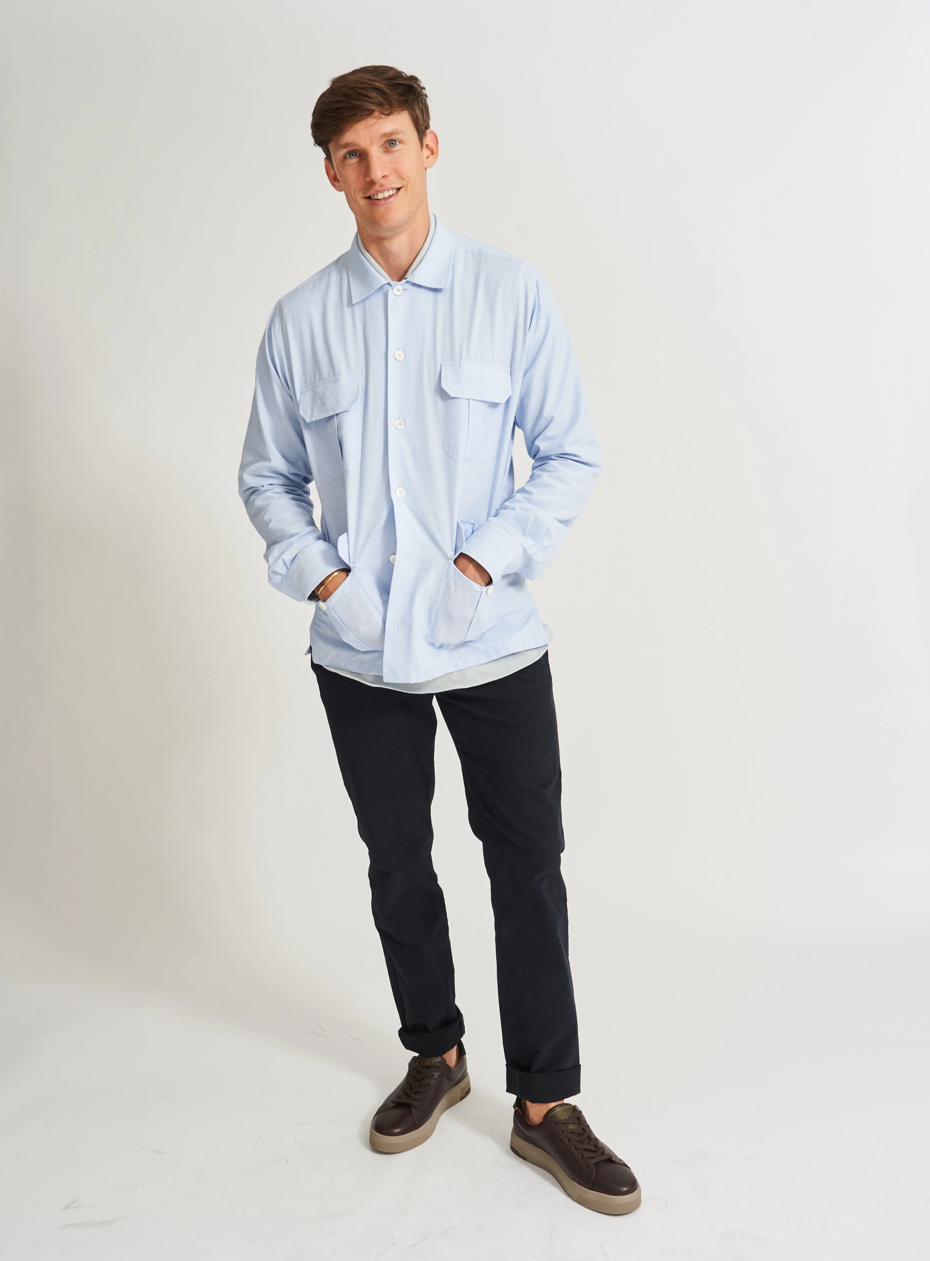 Recycled Italian Sky Fil-a-Fil Overshirt - Image 5