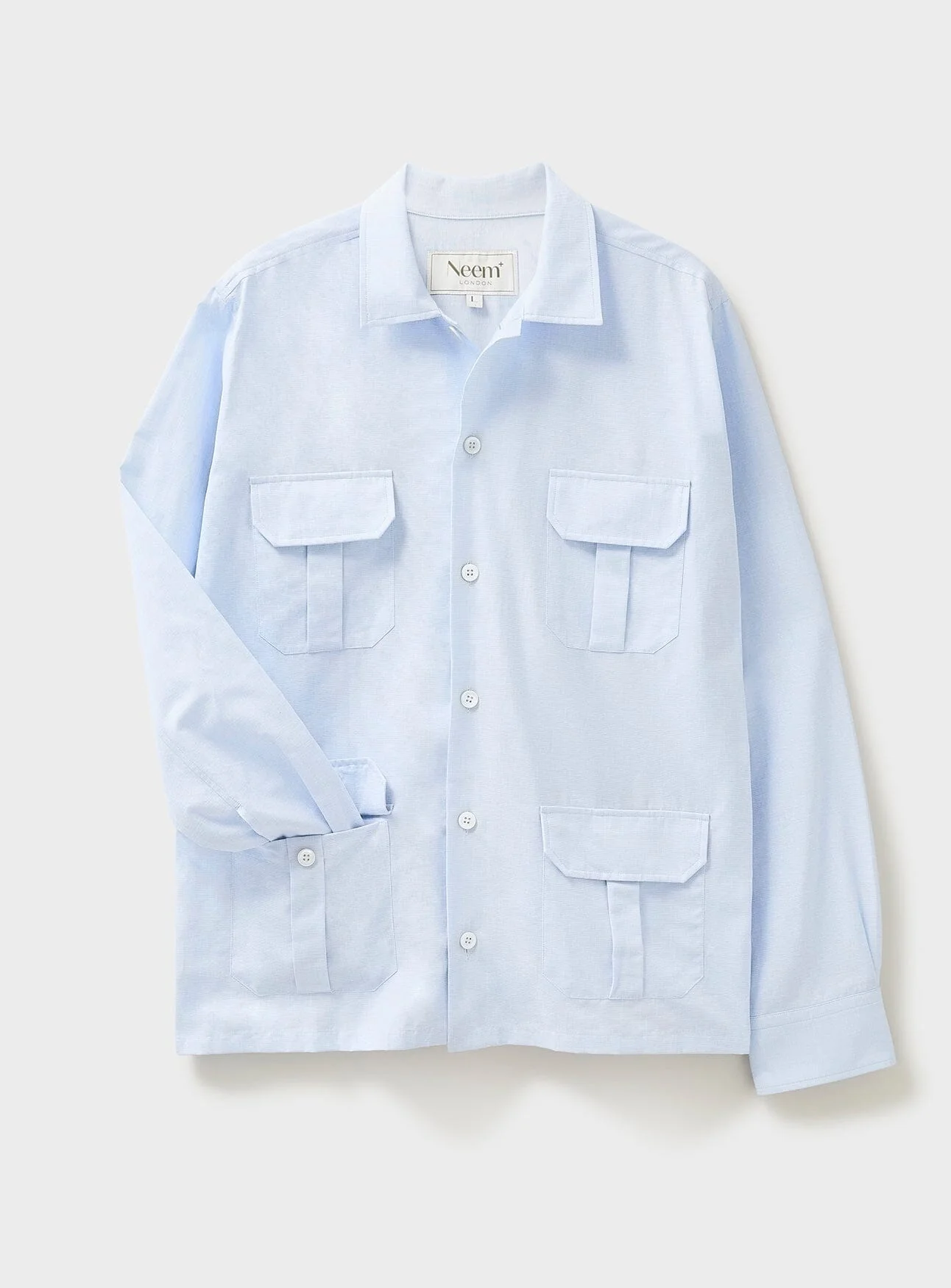 Recycled Italian Sky Fil-a-Fil Overshirt - Image 8