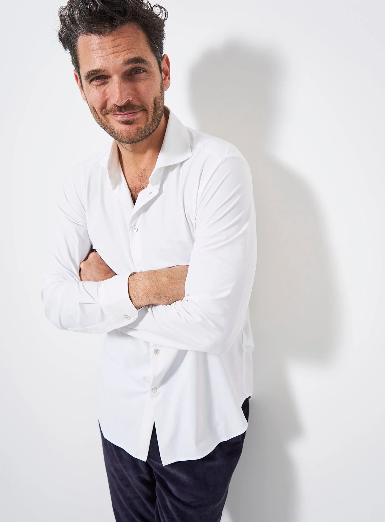 Recycled Italian White Cut Away Comfort Shirt - Image 3