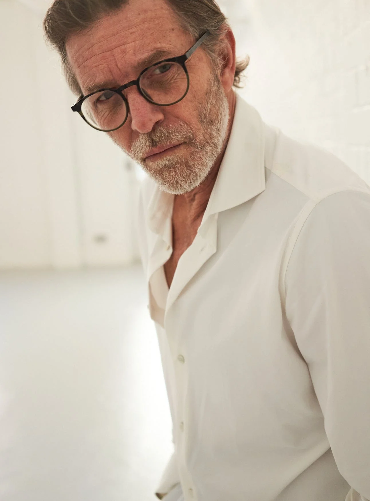 Recycled Italian White Cut Away Comfort Shirt - Image 9