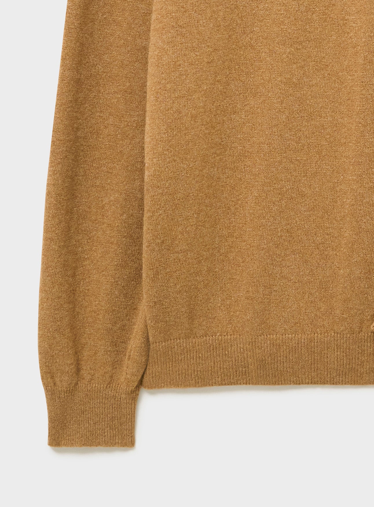 Recycled Italian Wool Tan Knitted Crew Neck - Image 7