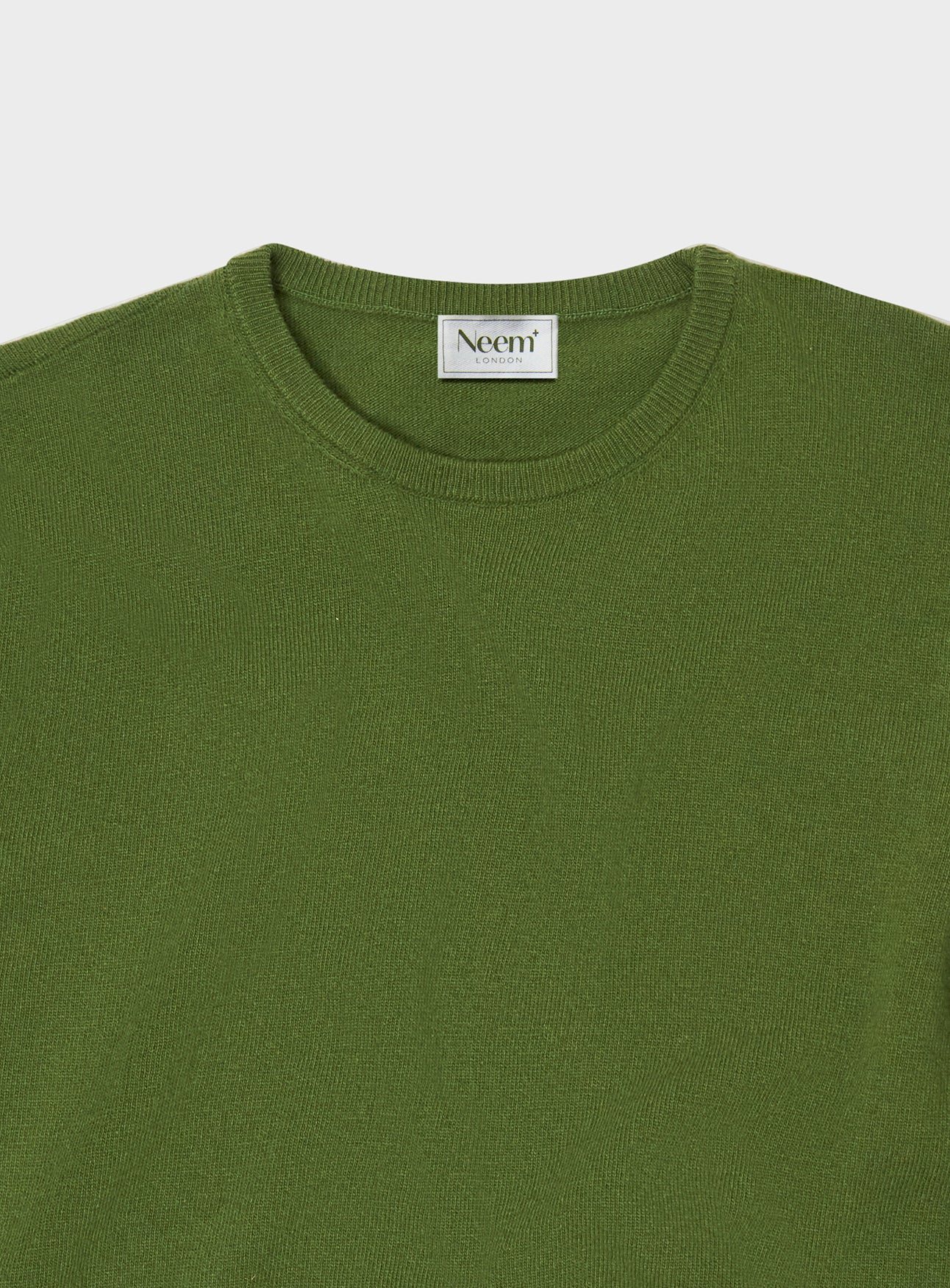 Recycled Italian Wool Knit Green Crew Neck - Image 3