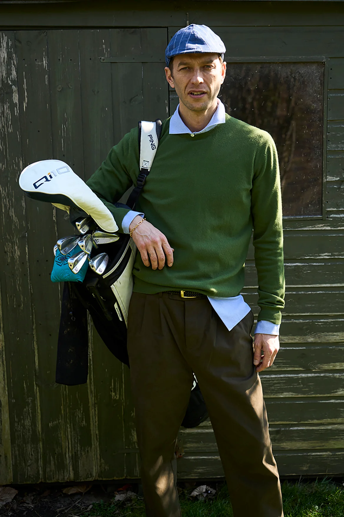 Recycled Italian Wool Knit Green Crew Neck - Image 4