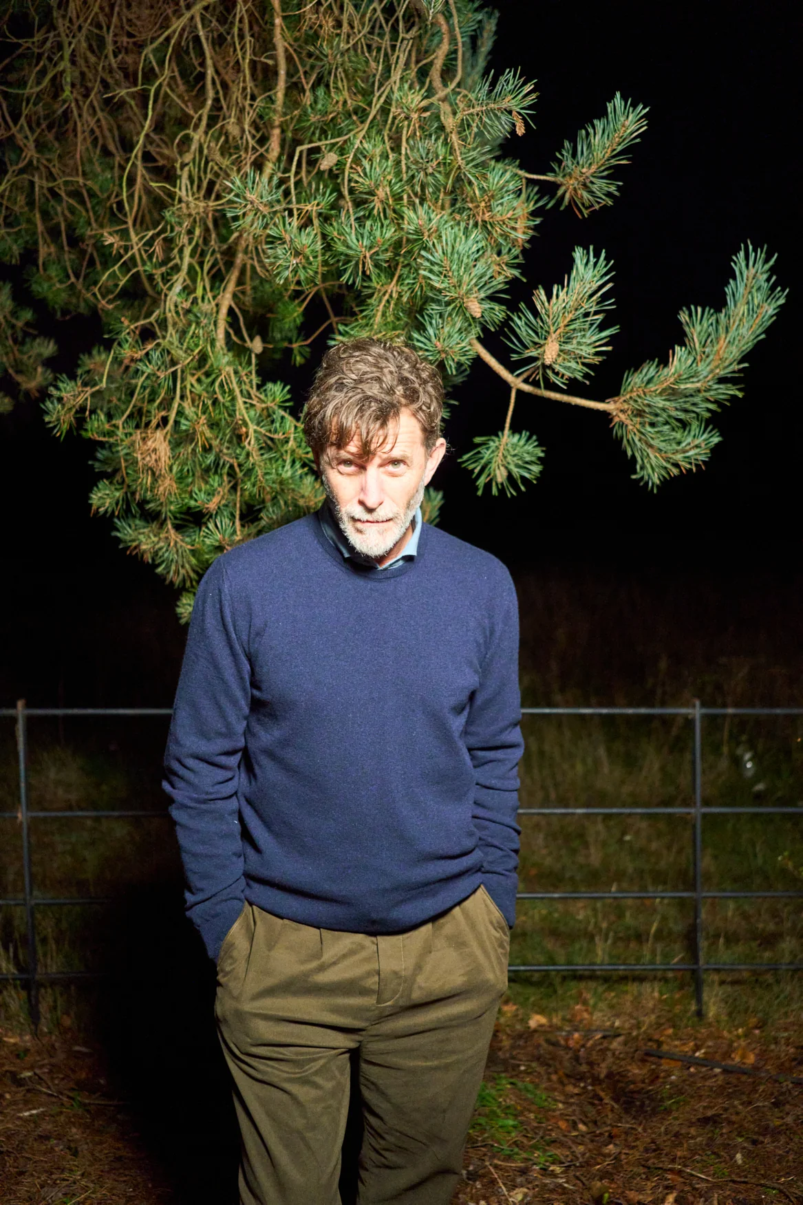 Recycled Italian Wool Knit Navy Crew Neck - Image 4