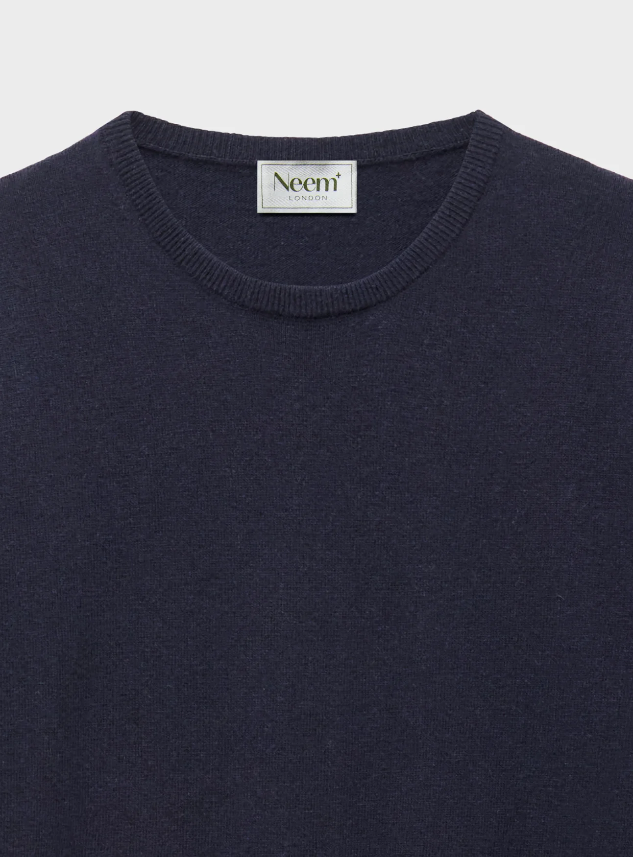 Recycled Italian Wool Knit Navy Crew Neck - Image 5