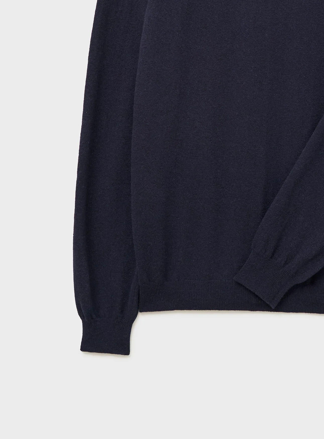 Recycled Italian Wool Knit Navy Crew Neck - Image 7