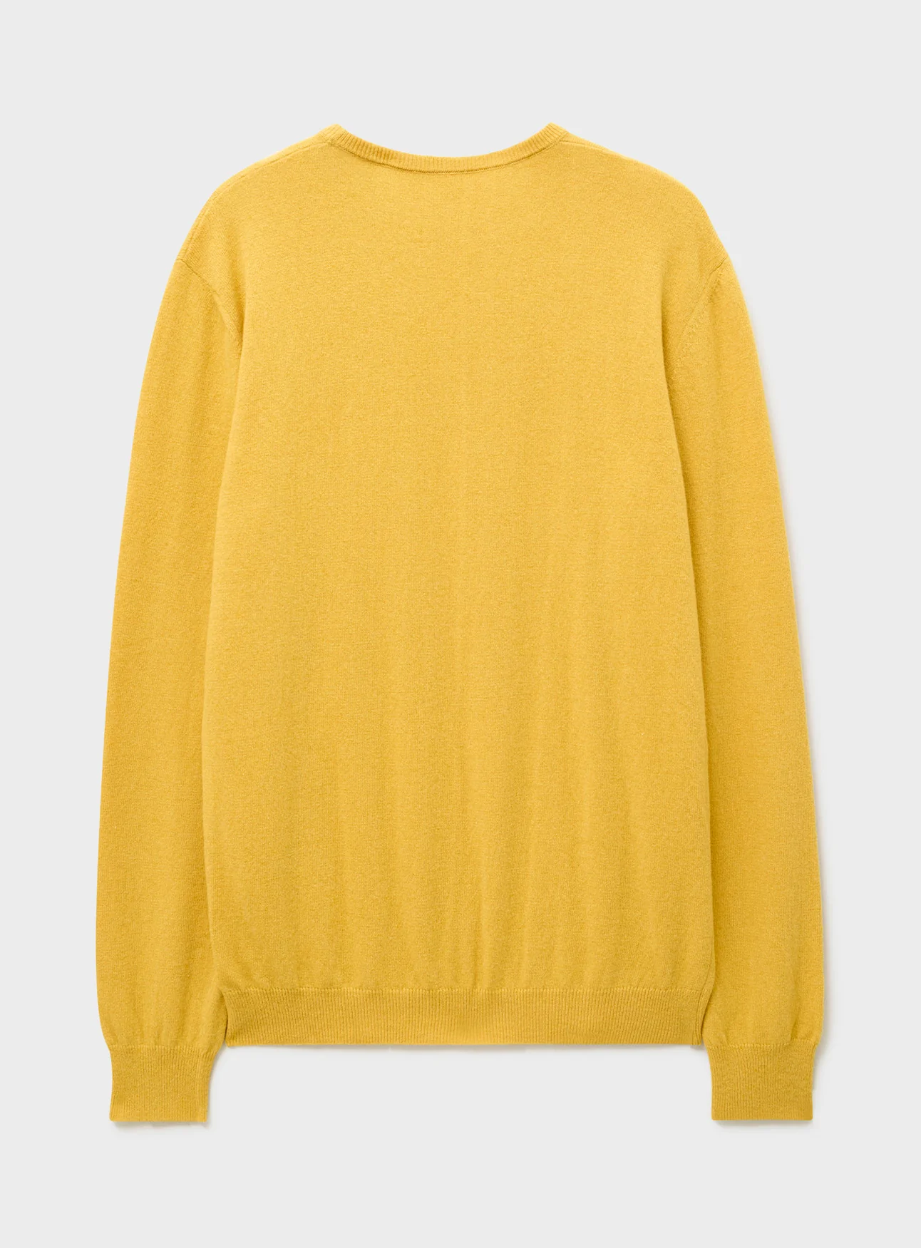 Recycled Italian Wool Knit Yellow Crew Neck - Image 4