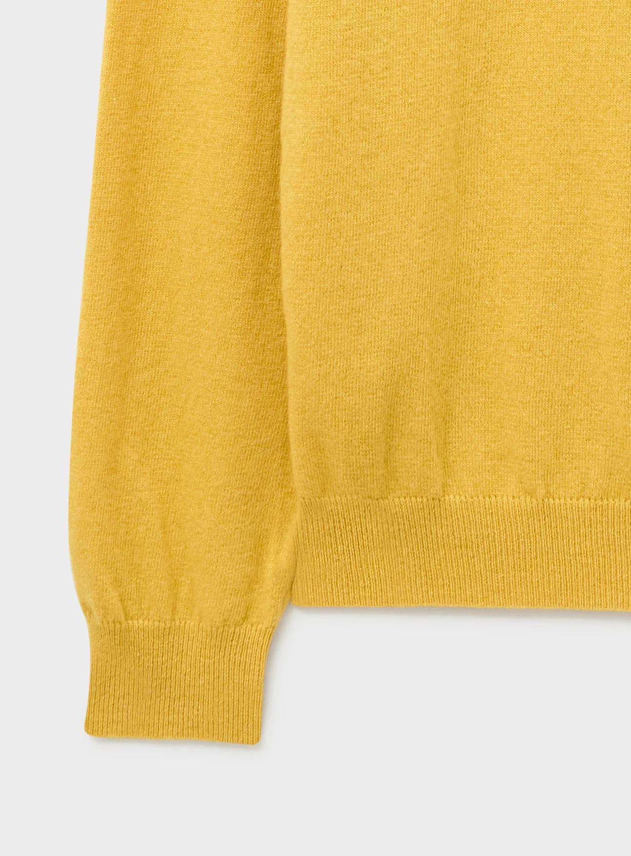 Recycled Italian Wool Knit Yellow Crew Neck - Image 5