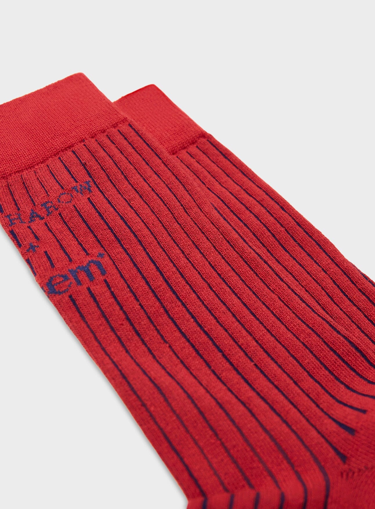 Recycled British Ribbed Cotton Red Men's Socks - Image 3